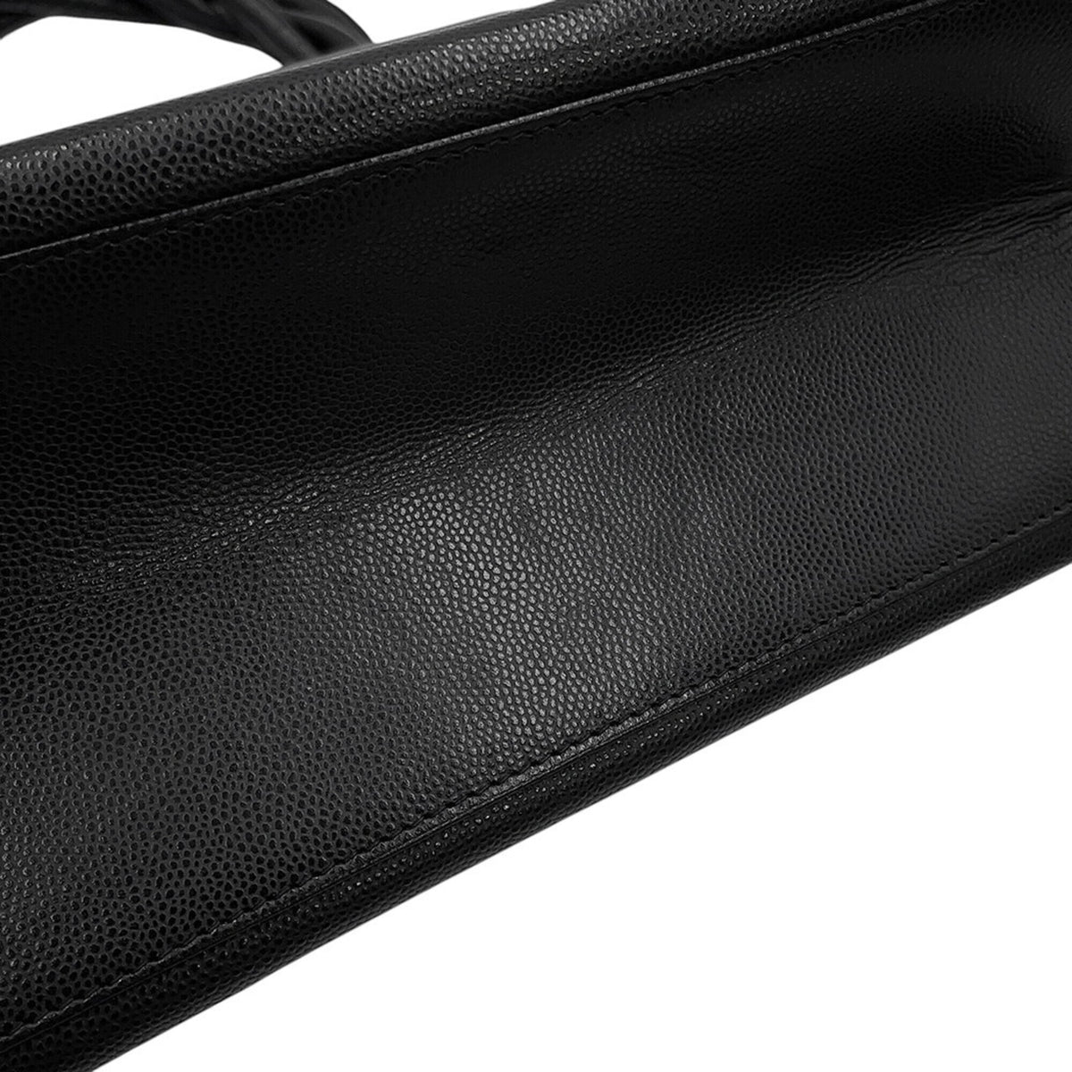 Chanel Black Grained Calfskin Handbag Shoulder Bag (Pre-Owned)