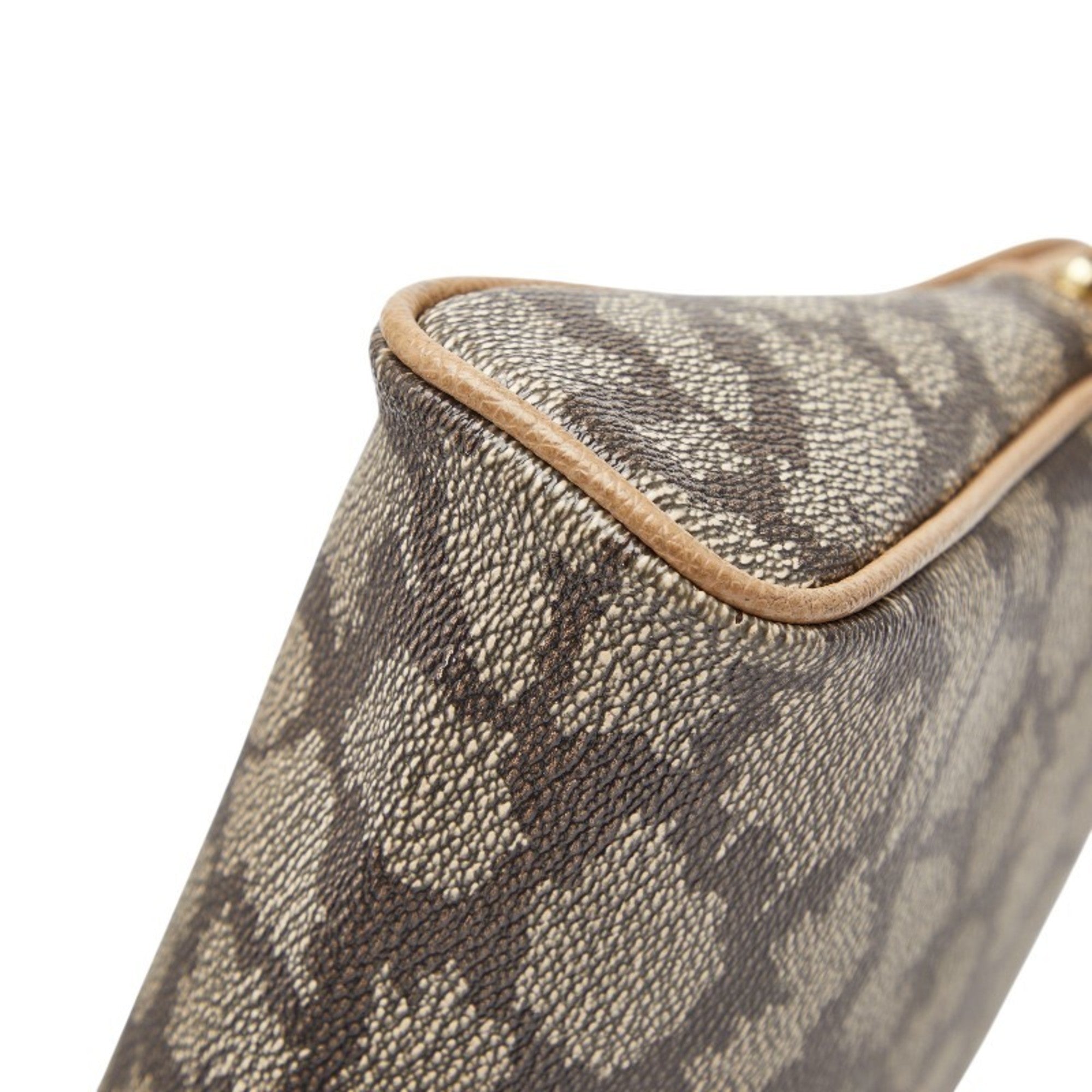 Saint Laurent Beige Brown Leather Pvc Clutch Bag (Pre-Owned)