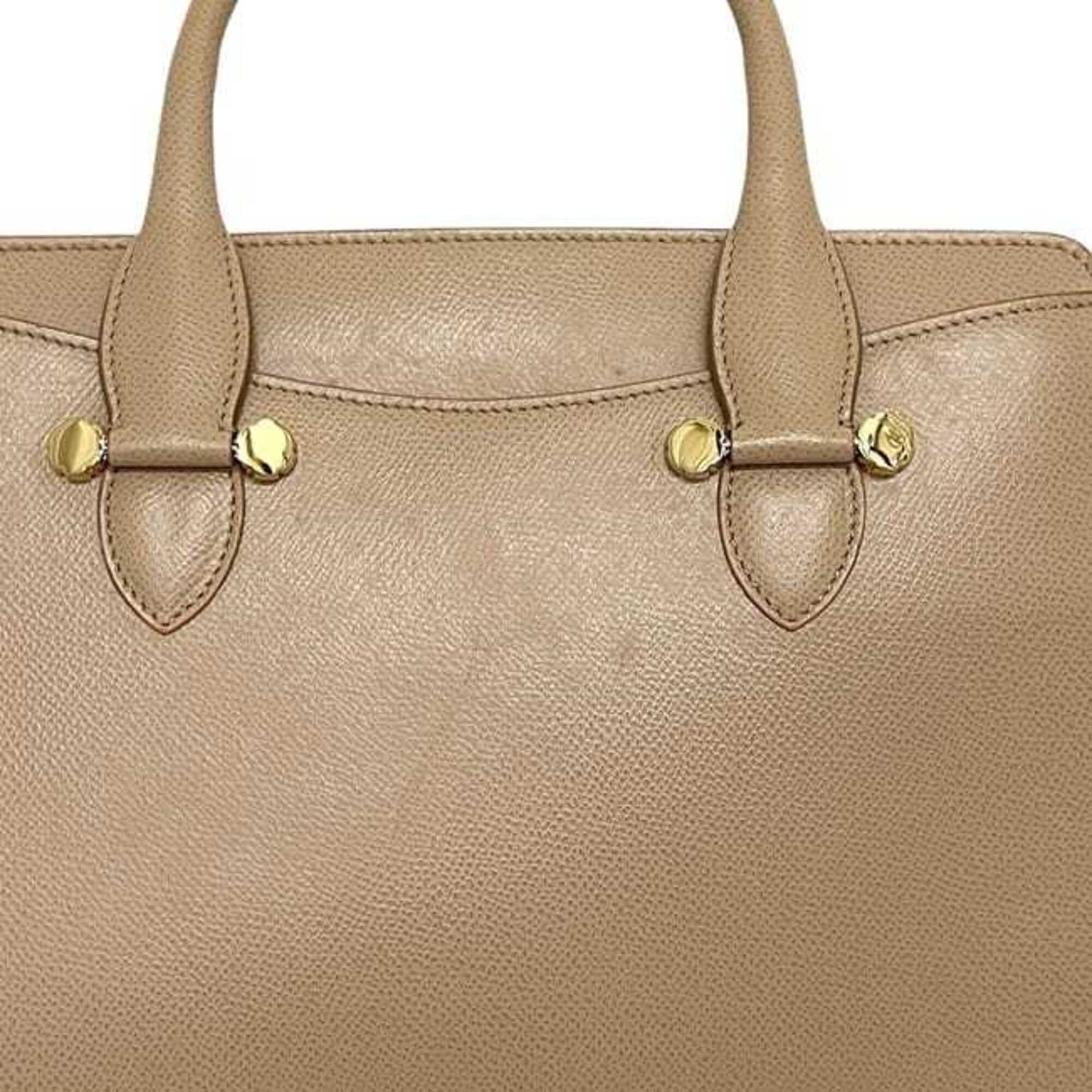 Salvatore Ferragamo Beige Leather Handbag Shoulder Bag (Pre-Owned)