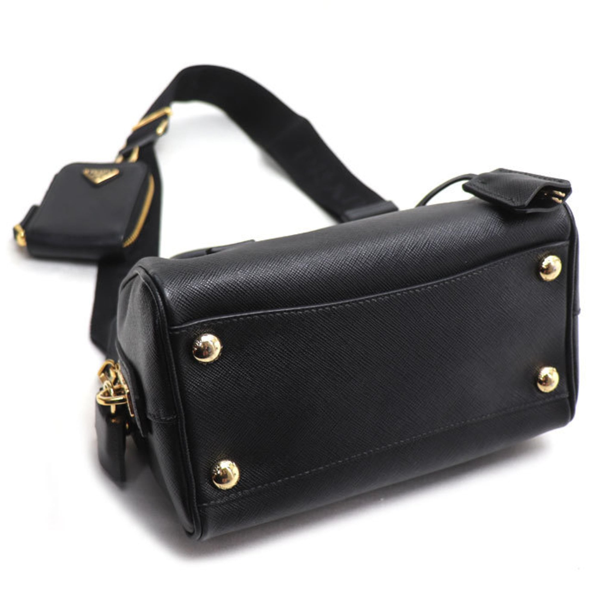Prada Black Leather Pouch Shoulder Bag (Pre-Owned)