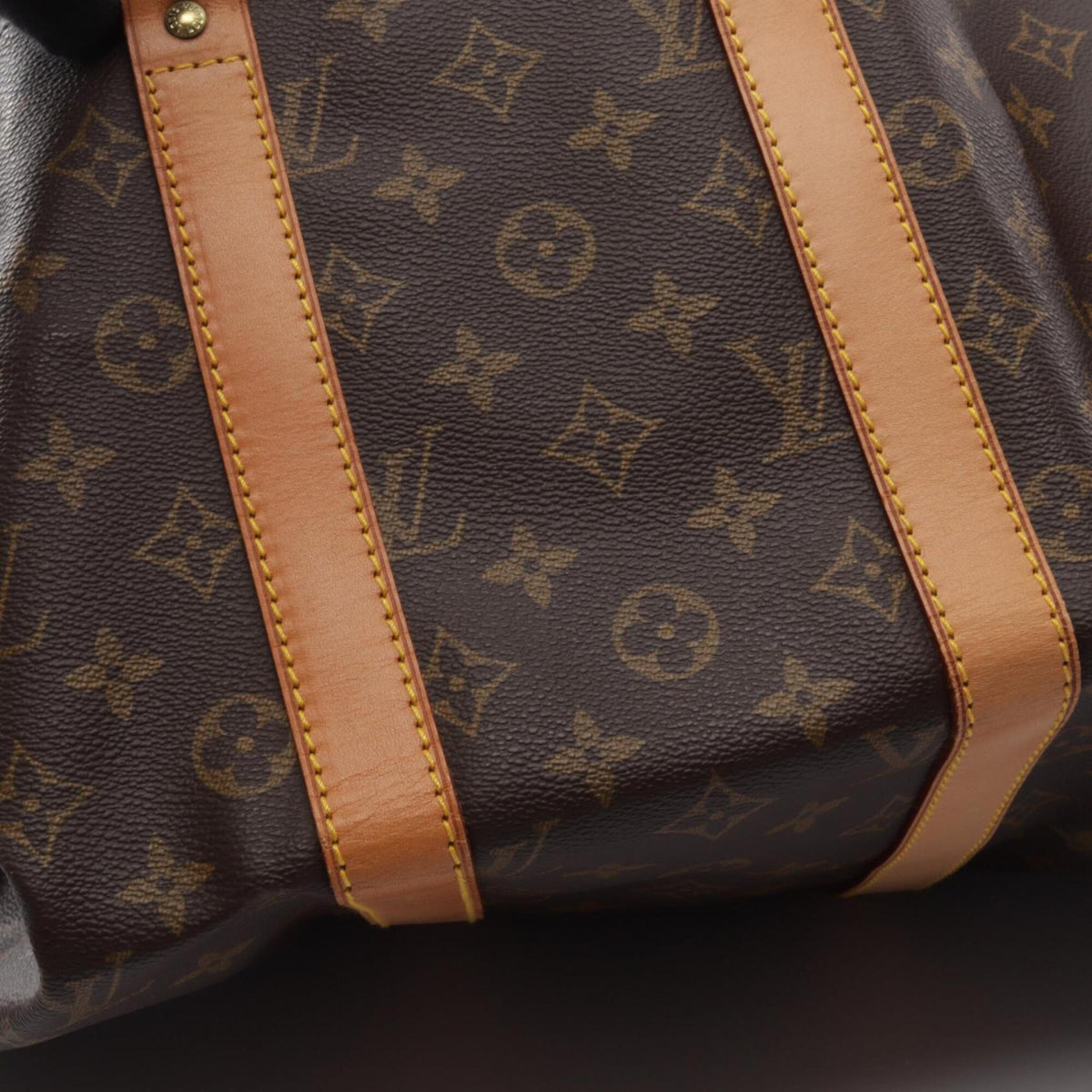 Louis Vuitton Brown Coated Canvas Leather Boston Bag Handbag (Pre-Owned)
