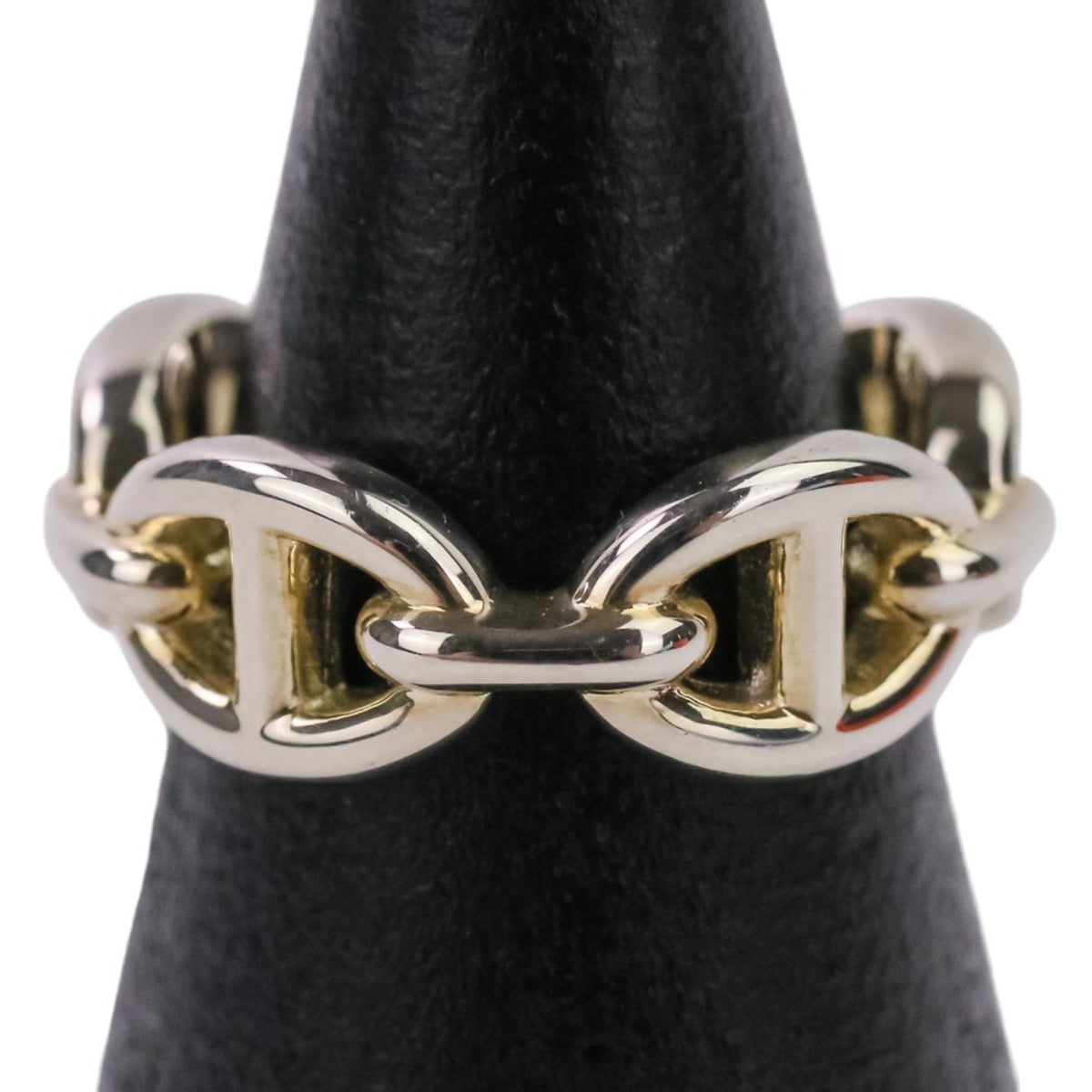 Hermes Silver Silver 925 Band Ring (Pre-Owned)