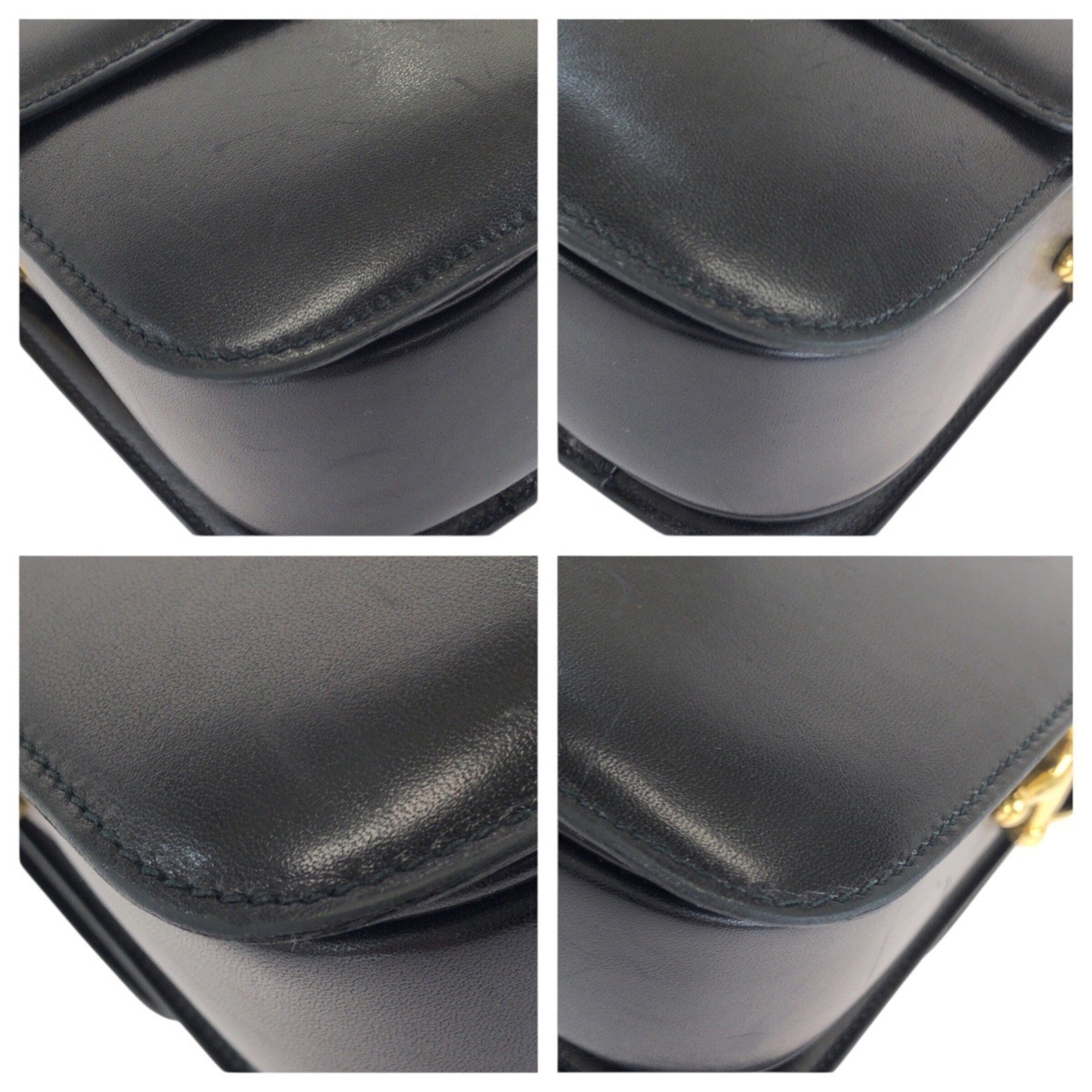 Celine Black Leather Pochette Shoulder Bag (Pre-Owned)
