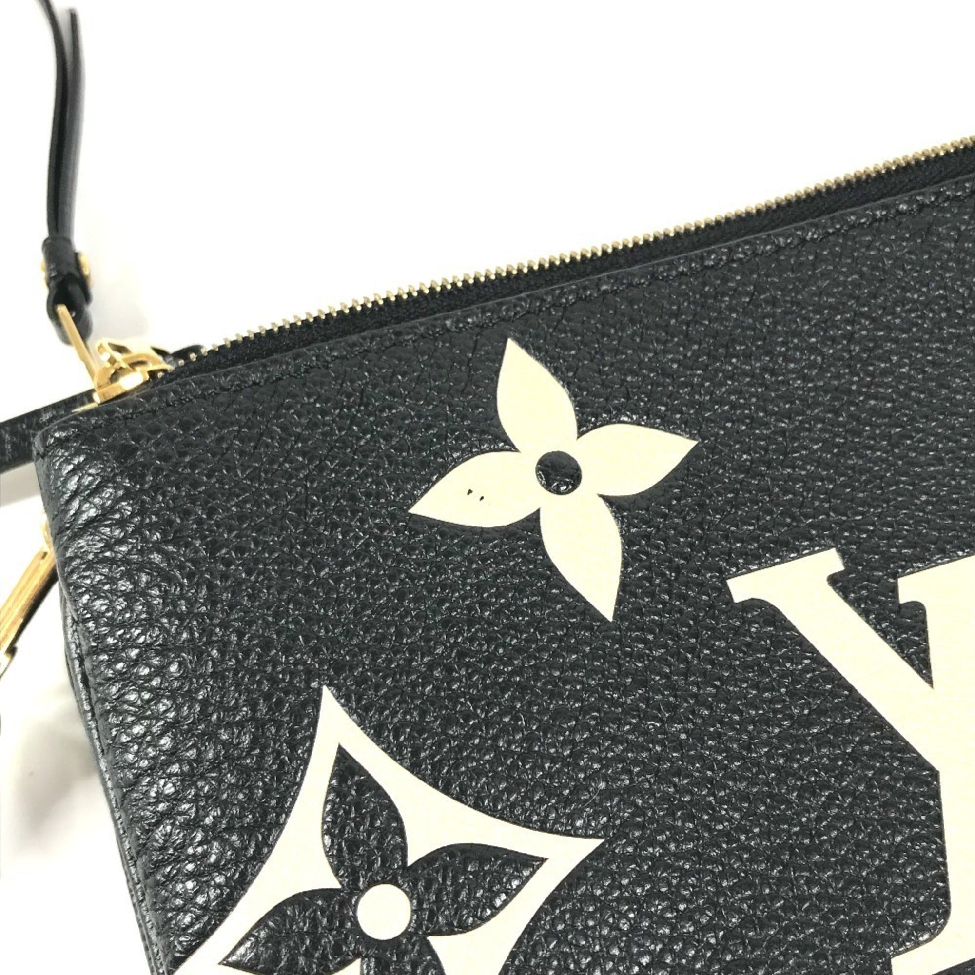Louis Vuitton Beige Bicolor Black Noir Monogram Empreinte Clutch Bag Pochette Pouch Shoulder Bag (Pre-Owned)