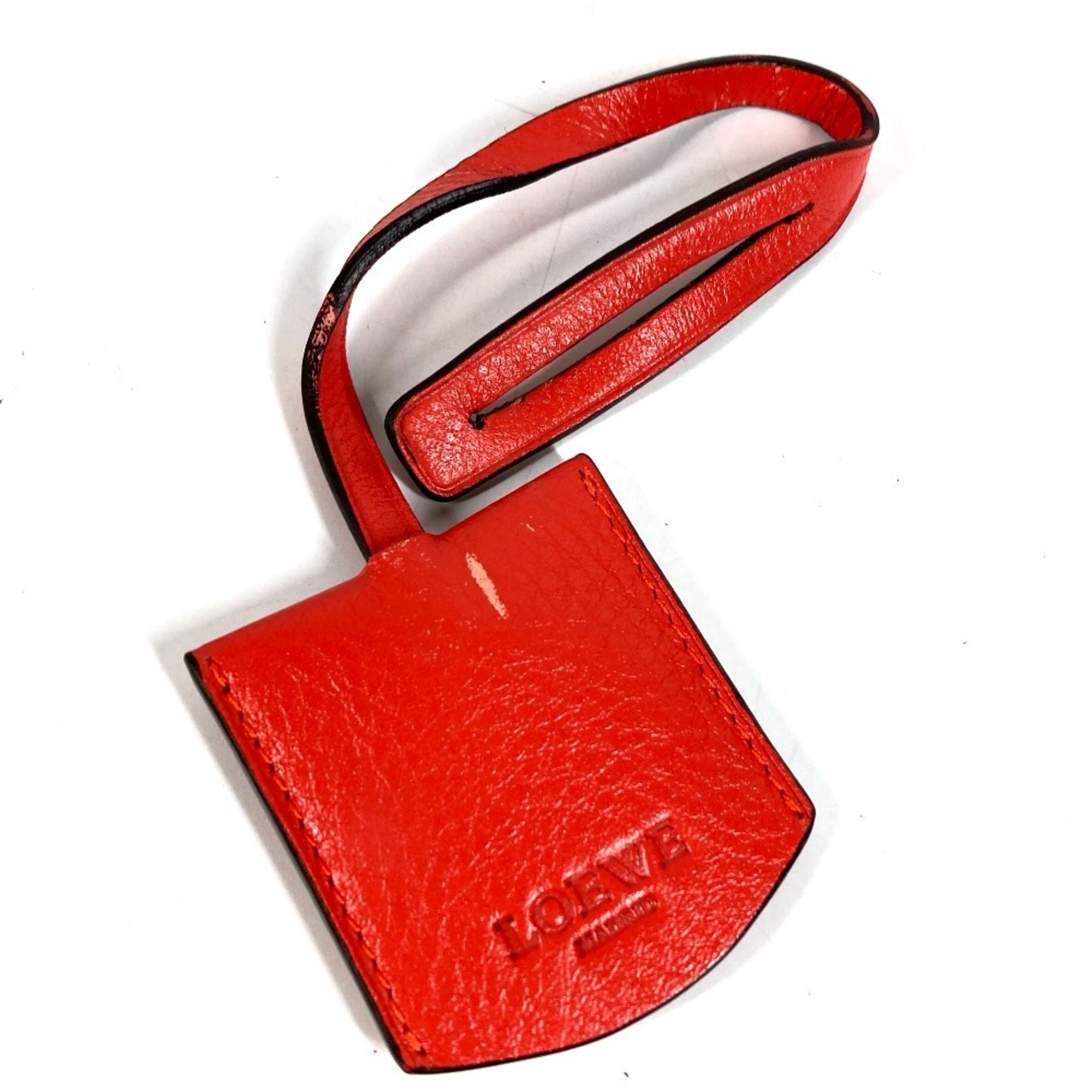 Loewe Orange Red Leather Shoulder Bag Tote Bag (Pre-Owned)