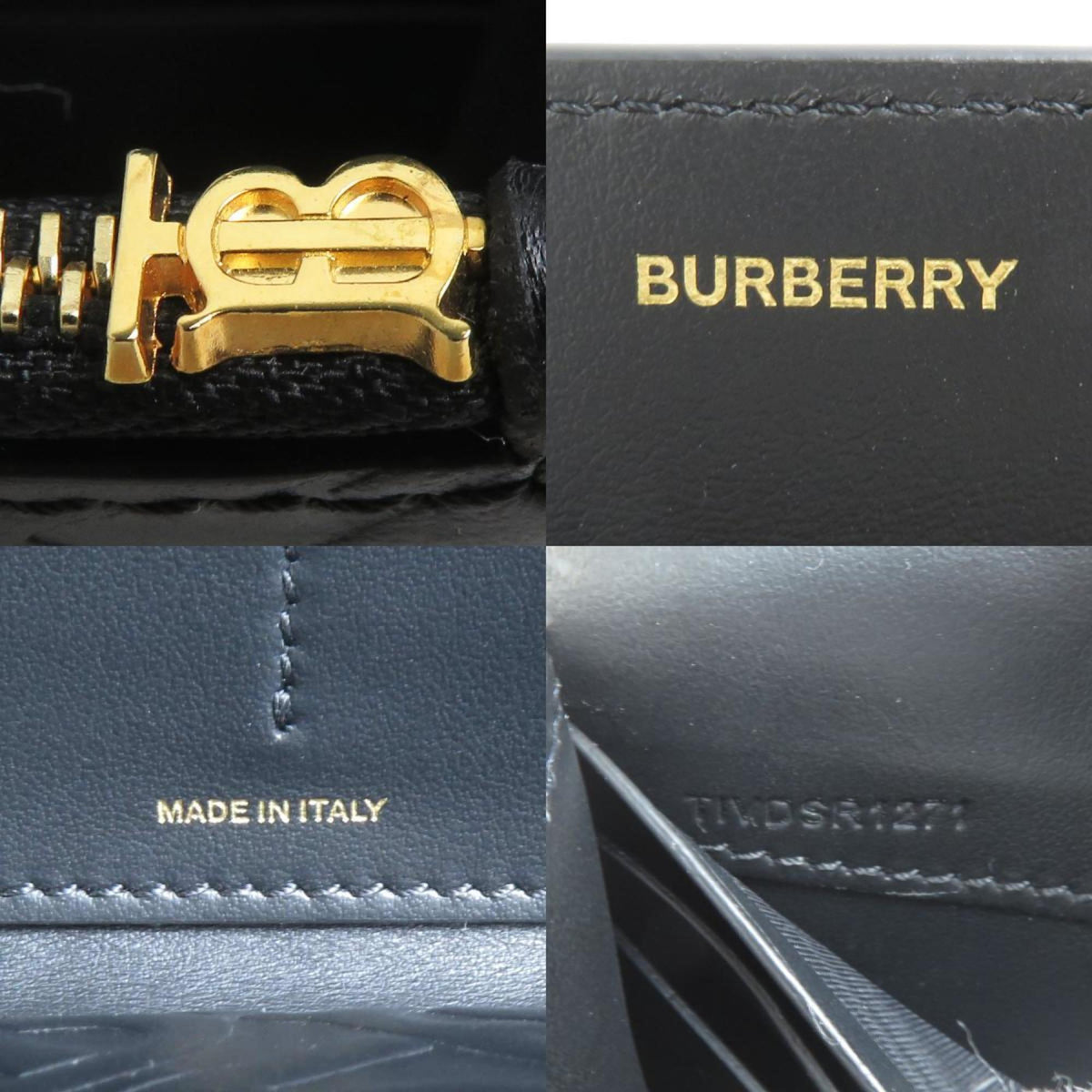 Burberry Black Leather Long Wallet (Bi-Fold) (Pre-Owned)