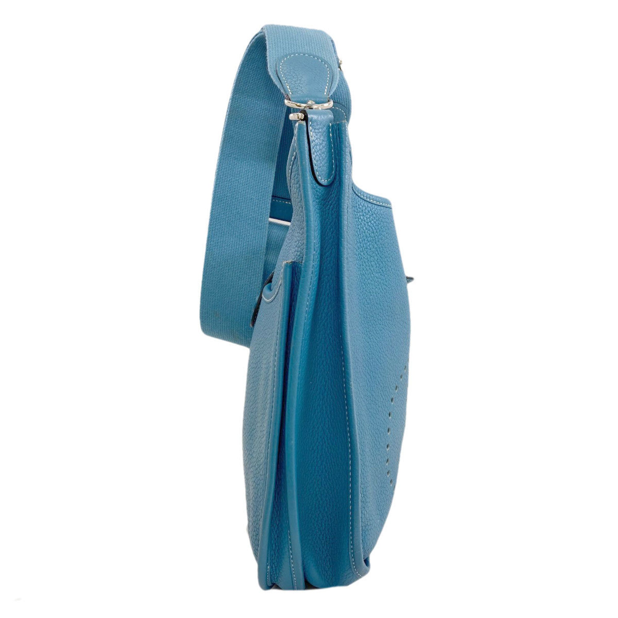 Hermes Blue Taurillon Clemence Leather Shoulder Bag (Pre-Owned)