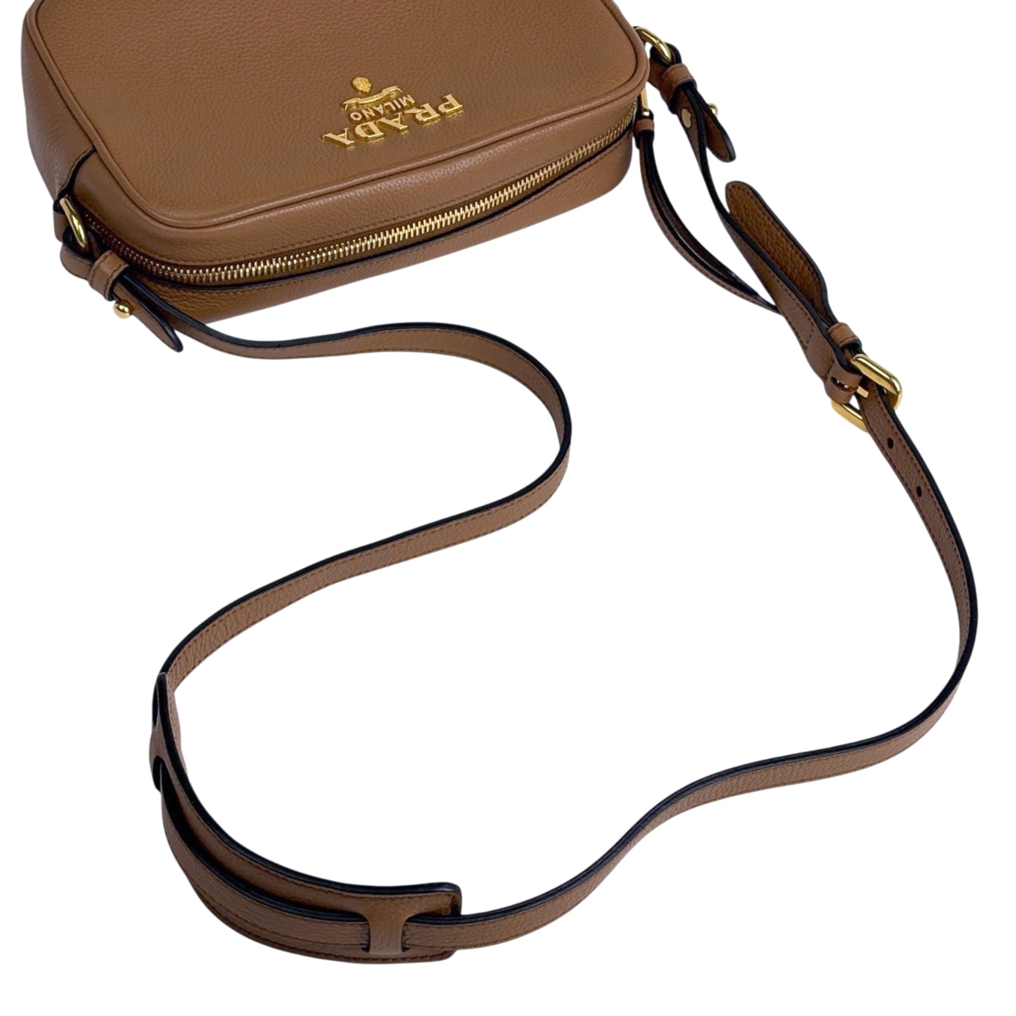 Prada Brown Leather Shoulder Bag (Pre-Owned)