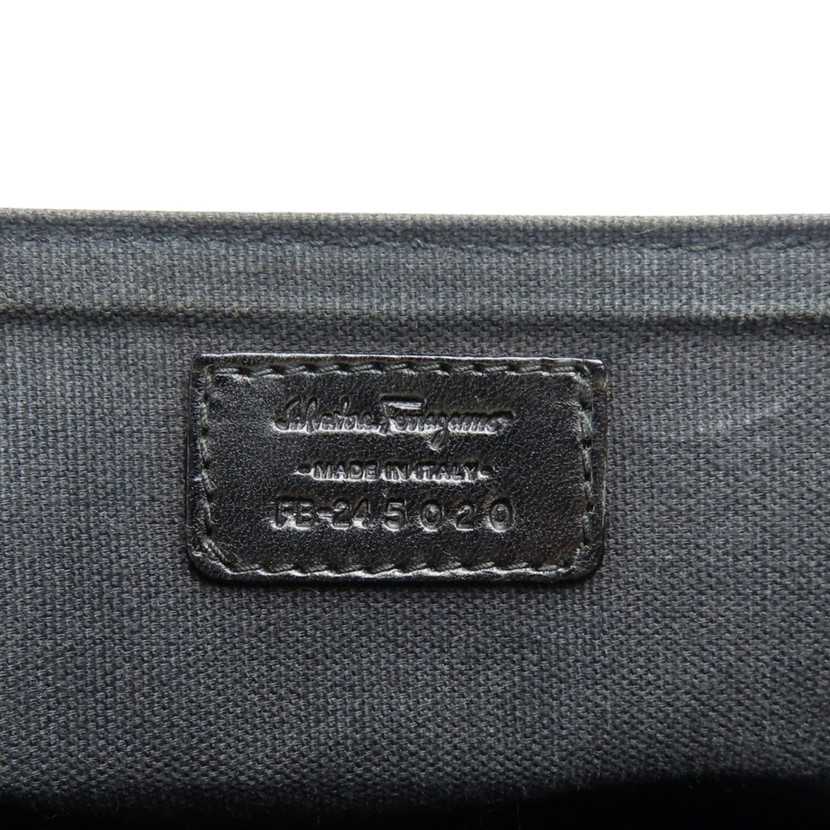 Salvatore Ferragamo Beige Black Canvas Leather Shoulder Bag (Pre-Owned)