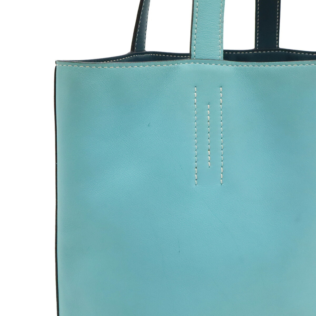 Hermes Blue Leather Tote Bag (Pre-Owned)