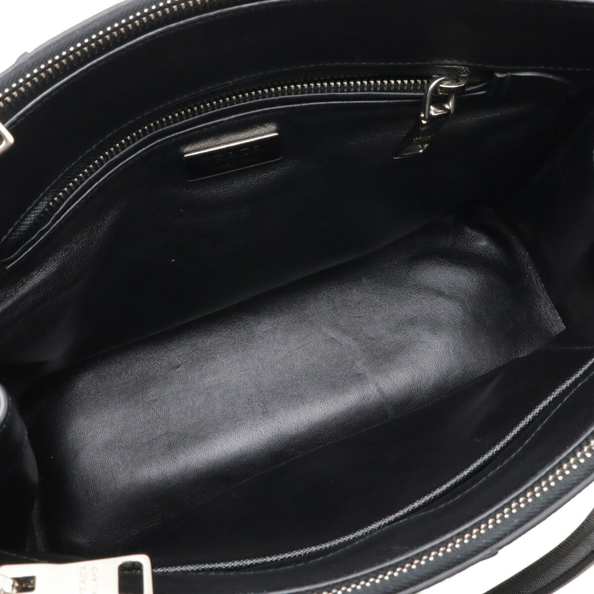 Prada Black Nero Talco White Leather Handbag Shoulder Bag (Pre-Owned)