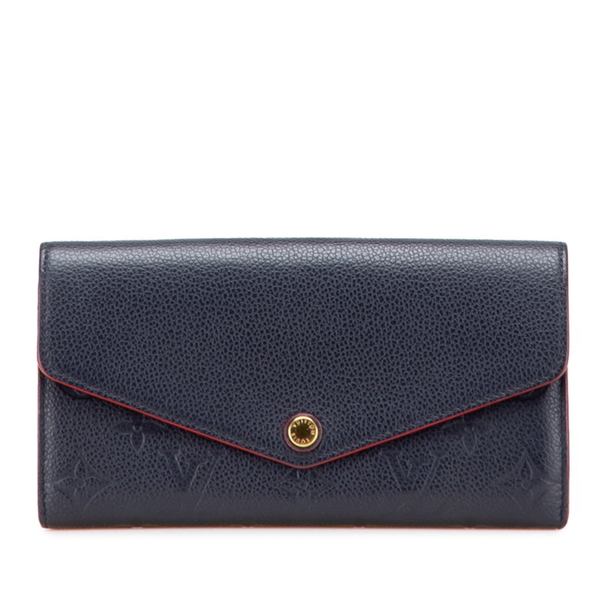 Louis Vuitton Monogram Empreinte Marine Rouge Navy Leather Long Wallet (Bi-Fold) (Pre-Owned)