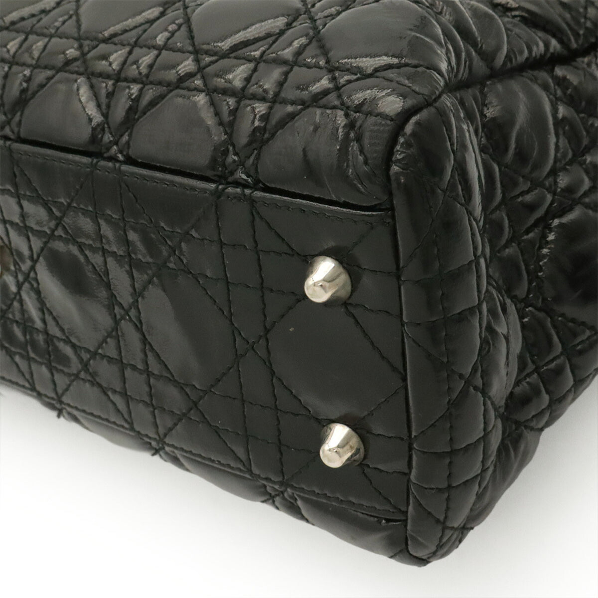 Christian Dior Black Leather Handbag Tote Bag (Pre-Owned)