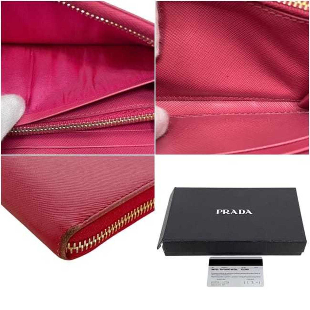 Prada Peonia Pink Leather Long Wallet (Bi-Fold) (Pre-Owned)