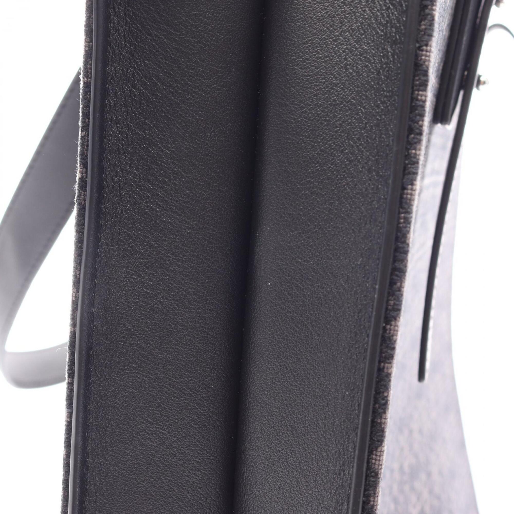 Loewe Black Gray Canvas Leather Handbag Tote Bag (Pre-Owned)