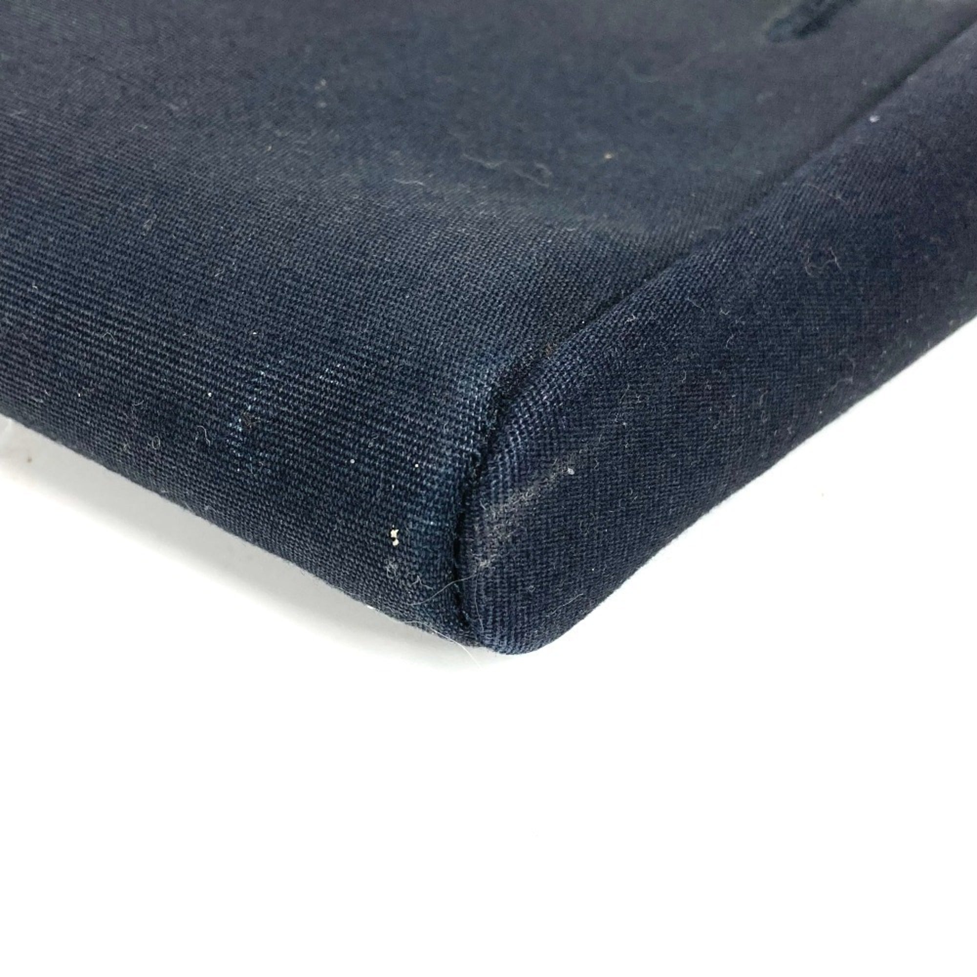 Hermes Black Canvas Clutch Bag Shoulder Bag (Pre-Owned)