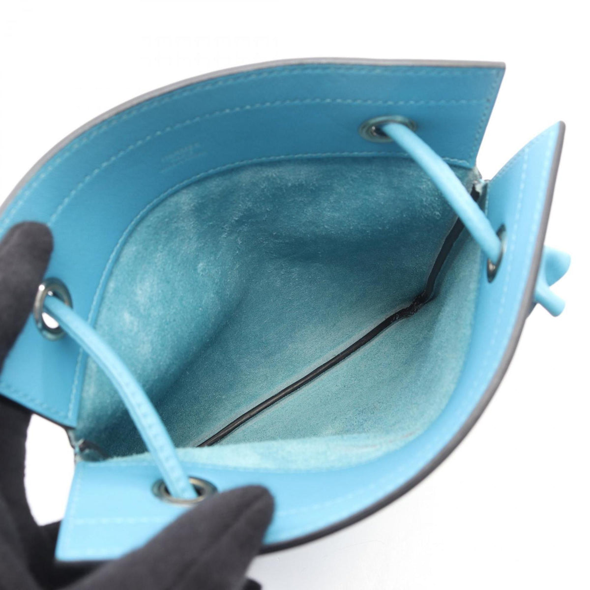 Hermes Blue Swift Leather Handbag Shoulder Bag (Pre-Owned)