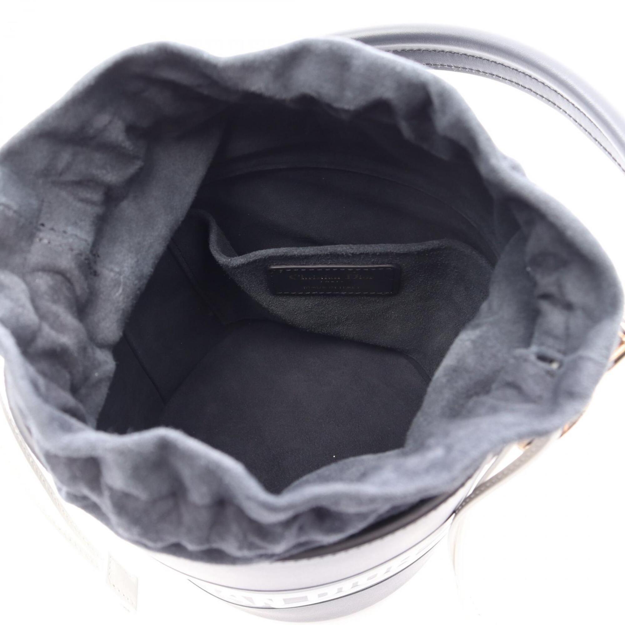 Christian Dior Navy White Leather Handbag (Pre-Owned)