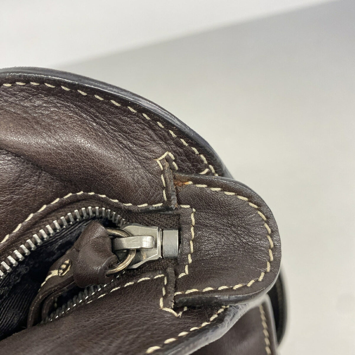 Celine Dark Brown Leather Tote Bag (Pre-Owned)