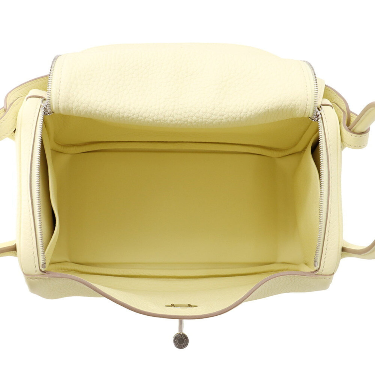 Hermes Cream Taurillon Clemence Leather Handbag (Pre-Owned)