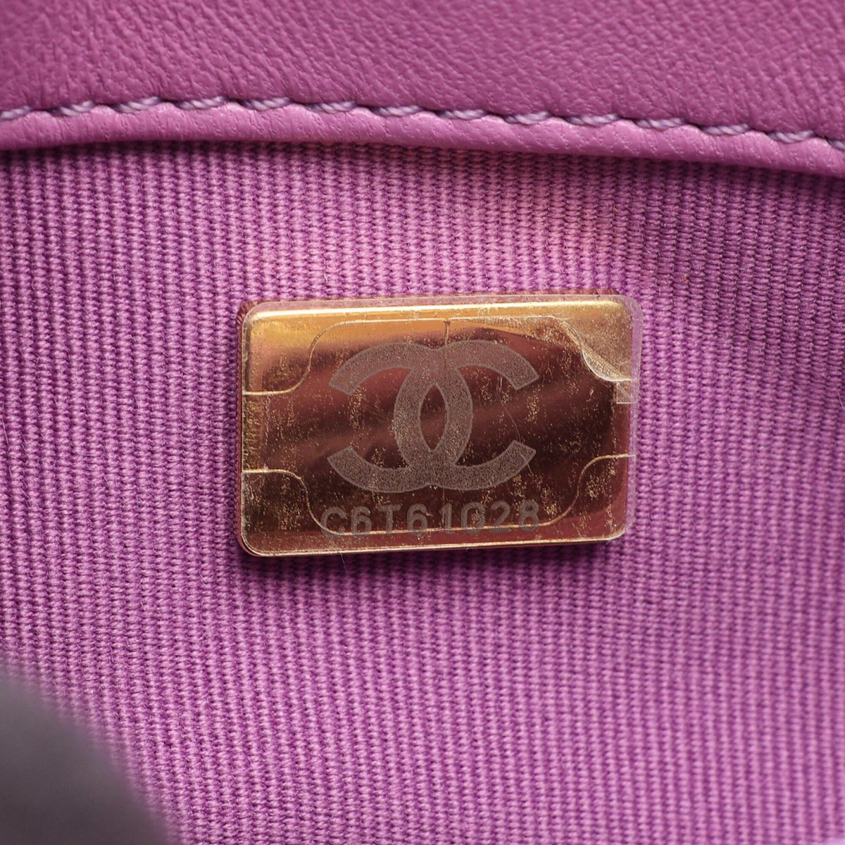 Chanel Purple Leather Handbag Shoulder Bag (Pre-Owned)
