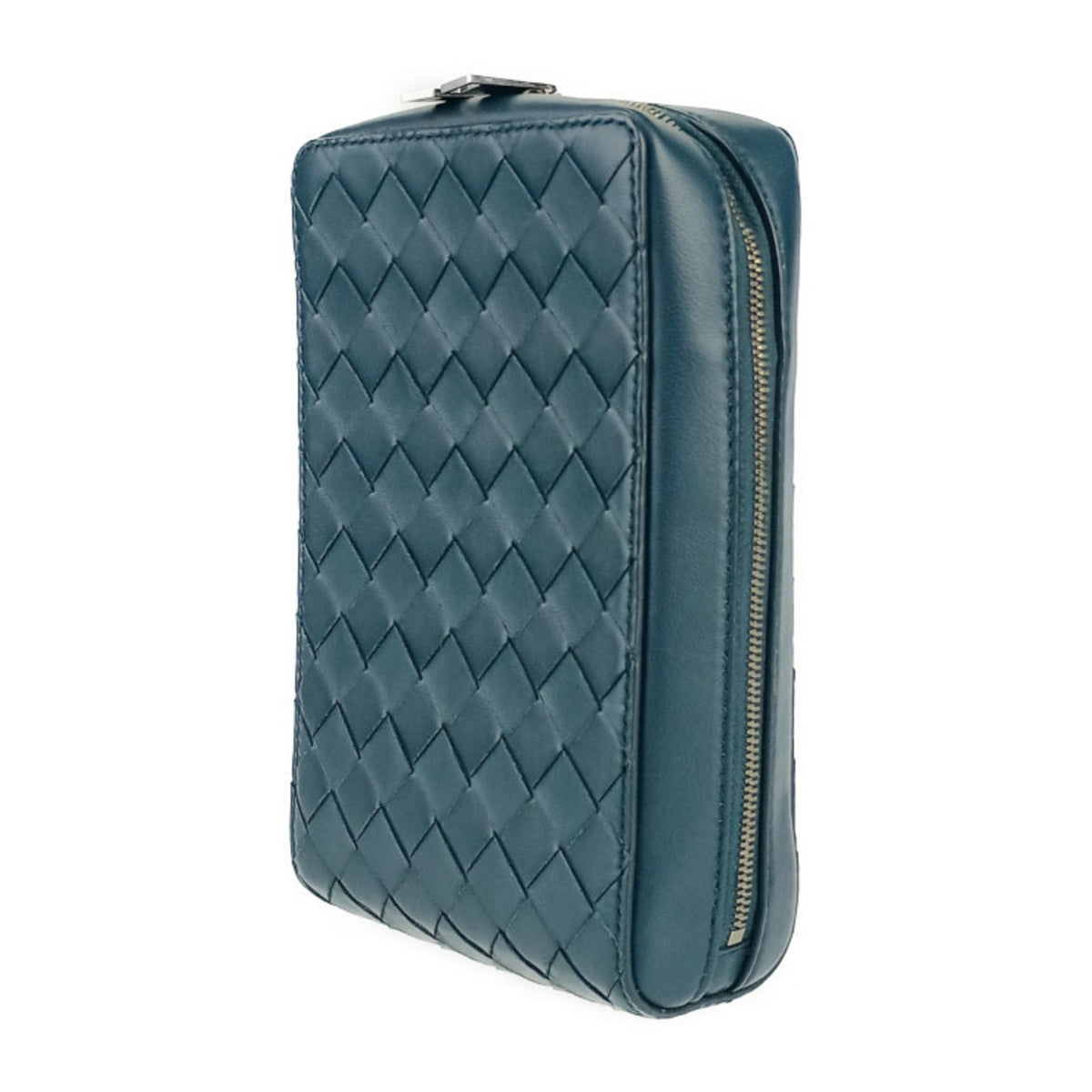 Bottega Veneta Blue Intrecciato Handbag Shoulder Bag Tote Bag (Pre-Owned)
