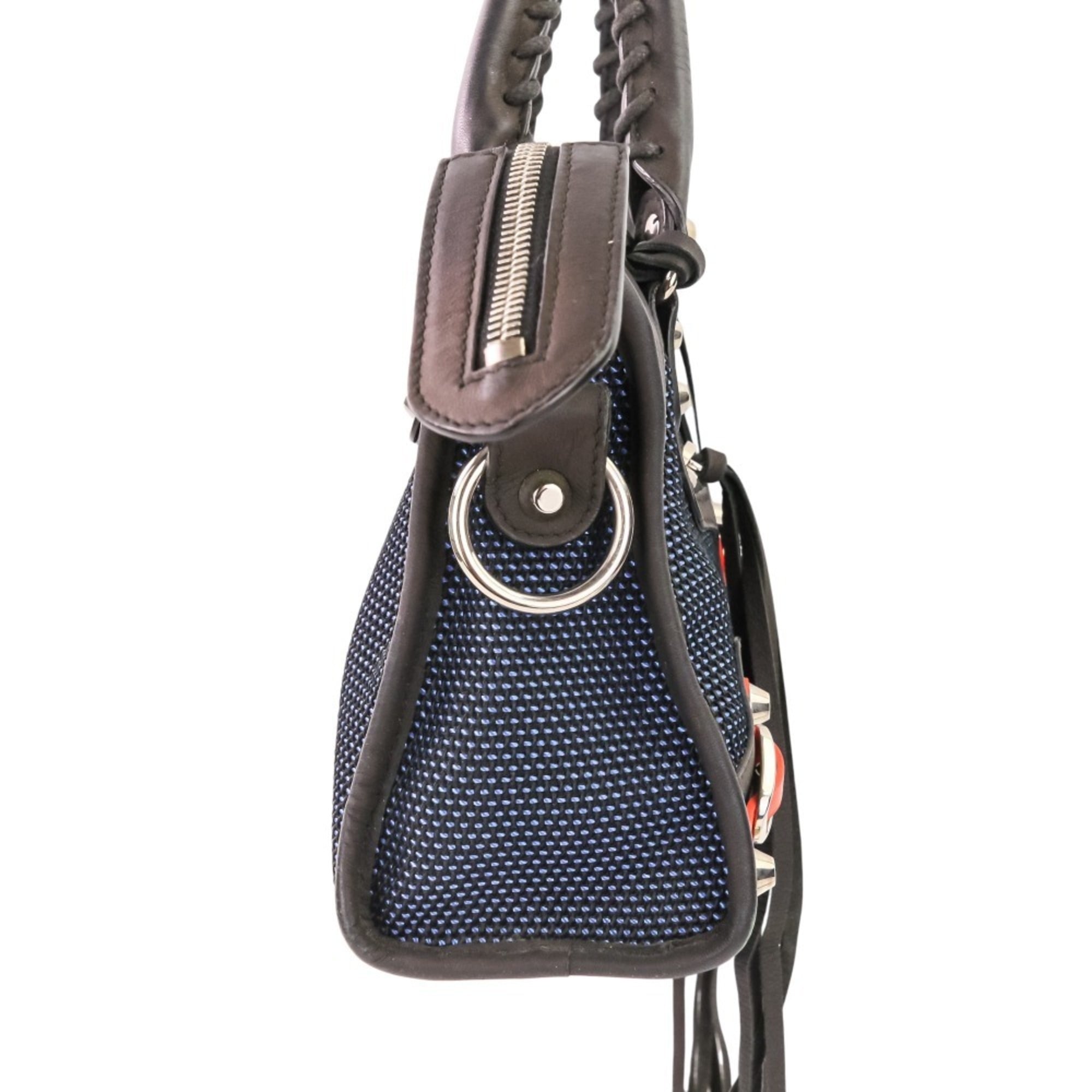 Balenciaga Dark Brown Navy Orange Handbag (Pre-Owned)