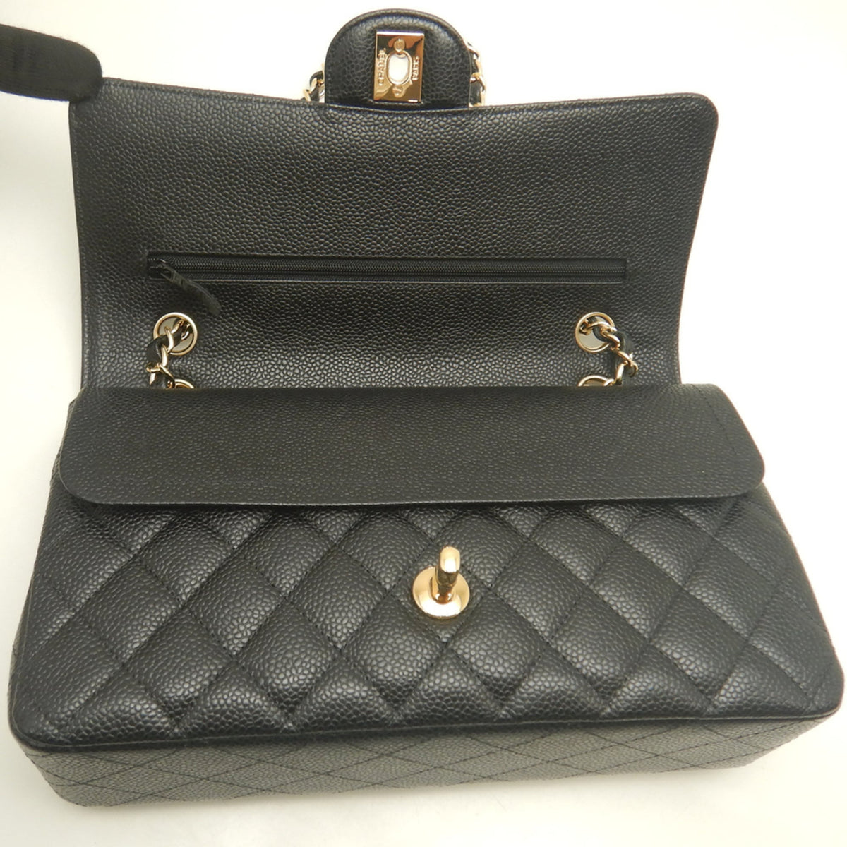 Chanel Black Grained Calfskin Shoulder Bag (Pre-Owned)