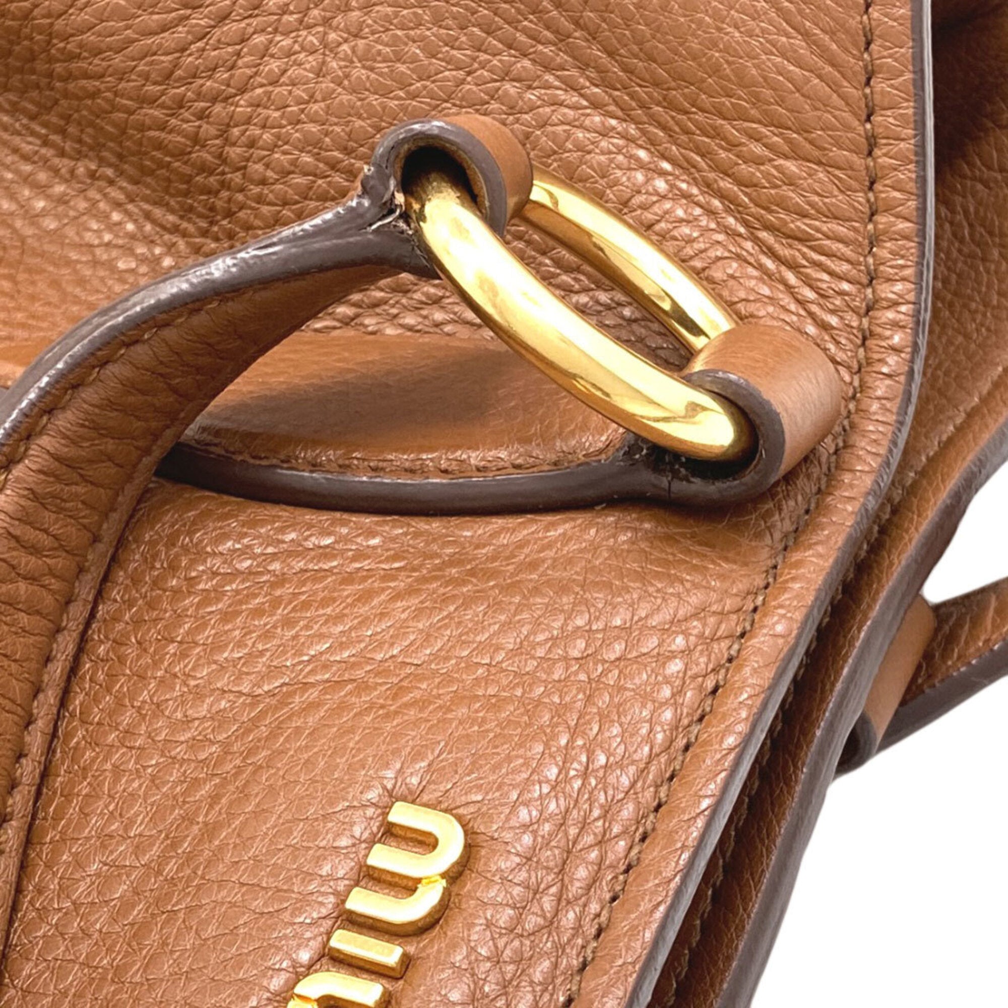 Miu Miu Brown Leather Tote Bag (Pre-Owned)