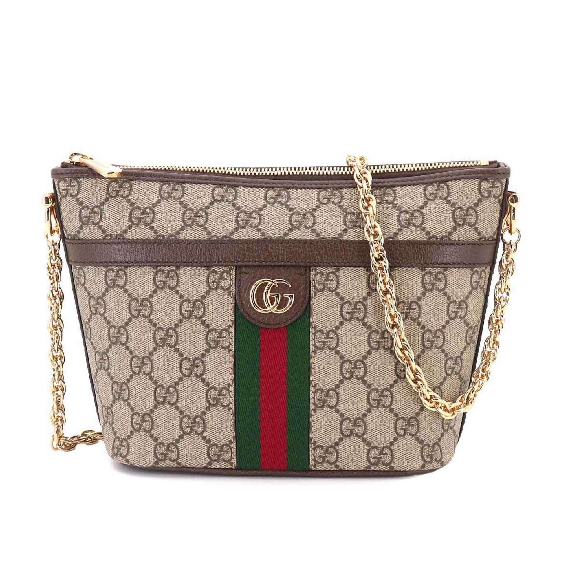 Gucci Beige Brown Gg Supreme Canvas Leather Handbag Shoulder Bag (Pre-Owned)