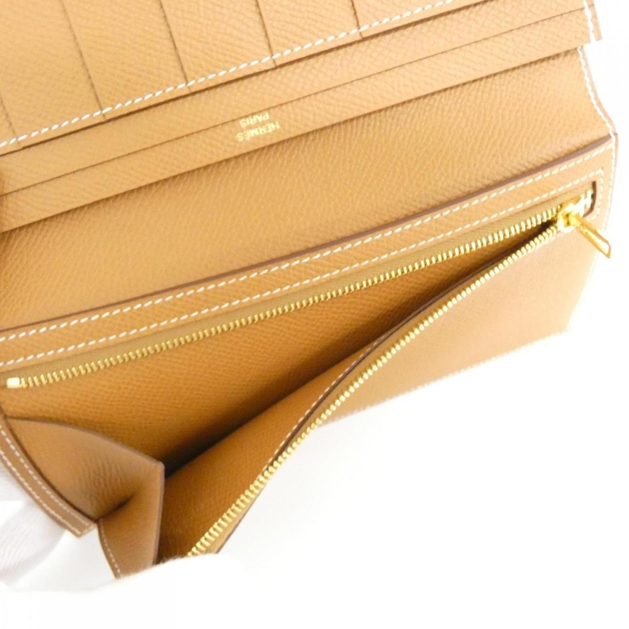Hermes Brown Epsom Leather Long Wallet (Bi-Fold) (Pre-Owned)