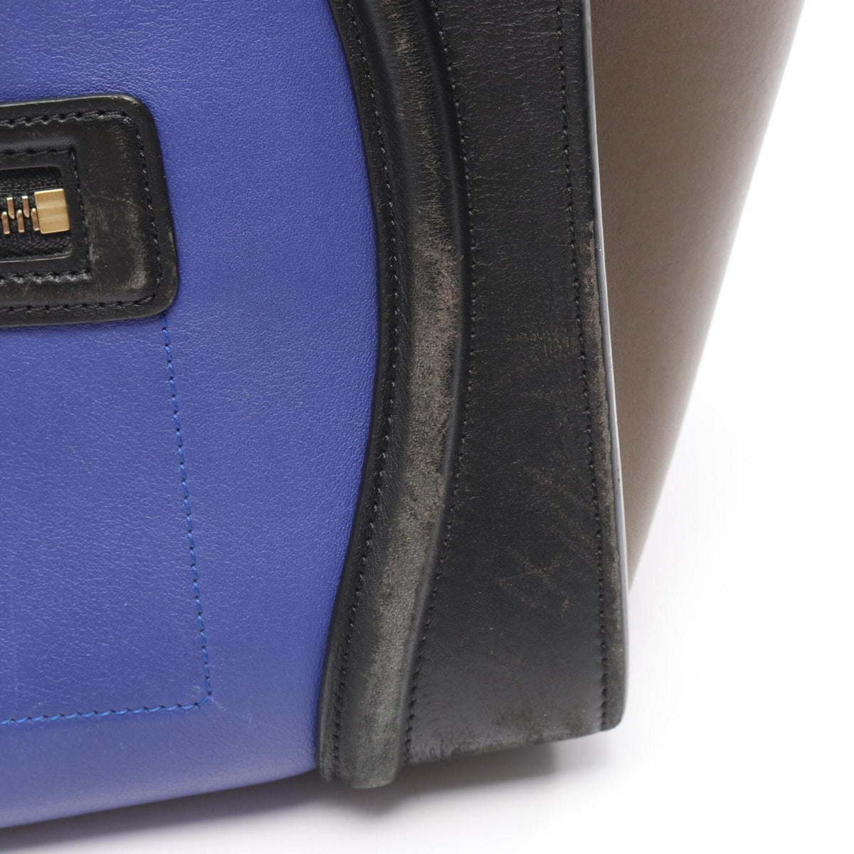 Celine Black Blue Gray Leather Handbag (Pre-Owned)