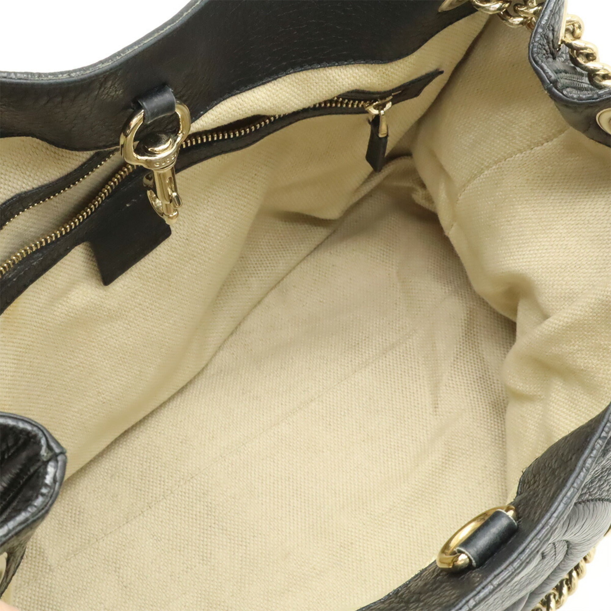 Gucci Soho Black Leather Shoulder Bag Tote Bag (Pre-Owned)