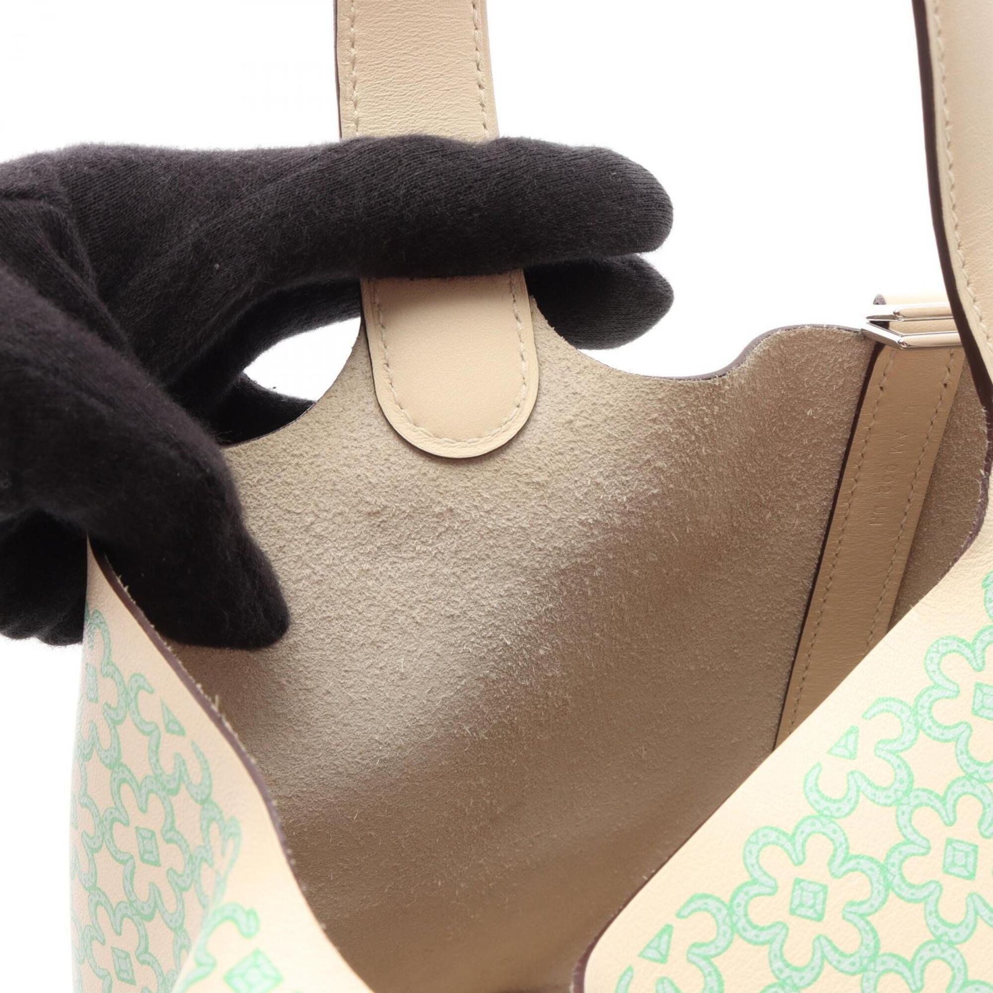 Hermes Blue Green Ivory Vert Swift Leather Handbag (Pre-Owned)