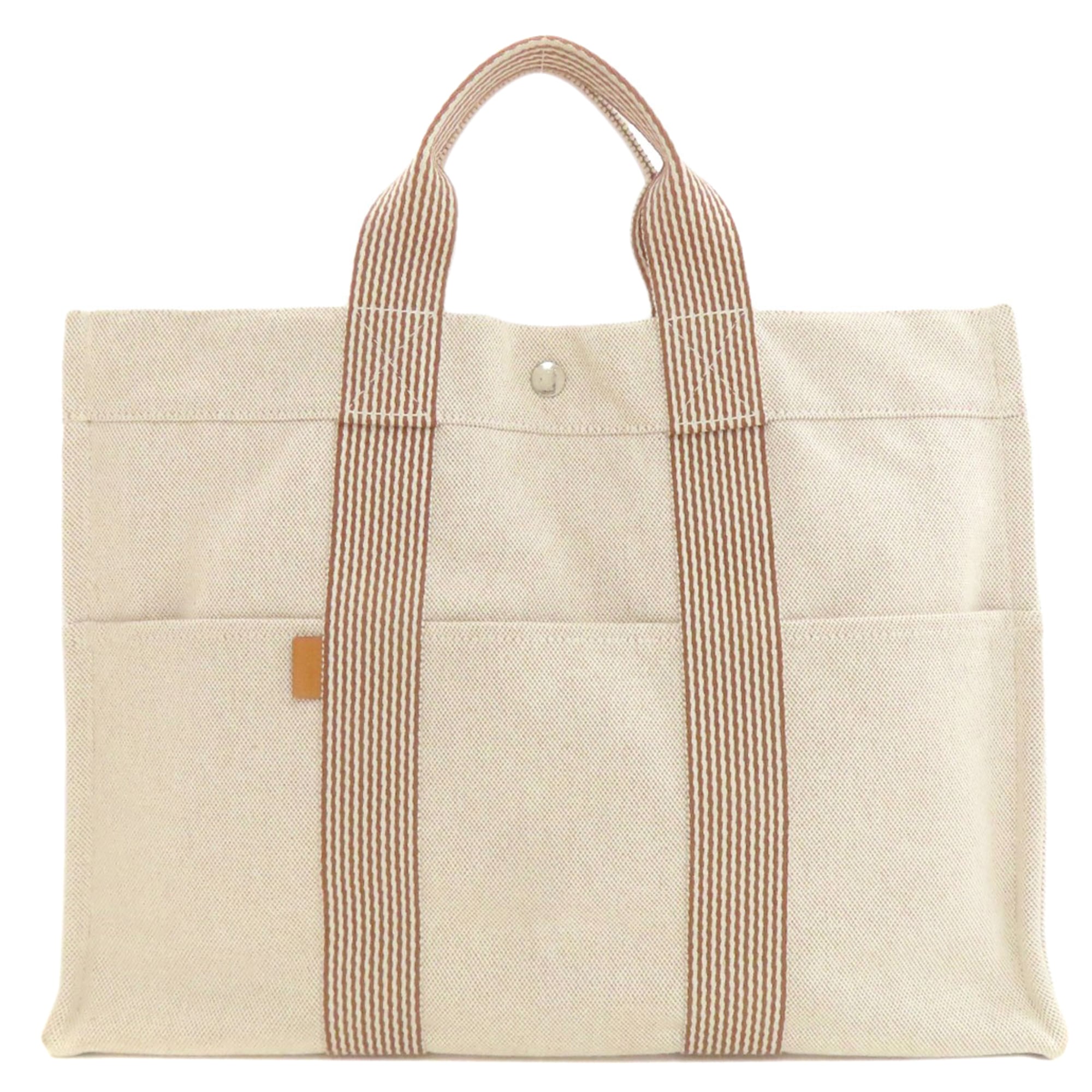 Hermes Beige Canvas Handbag (Pre-Owned)