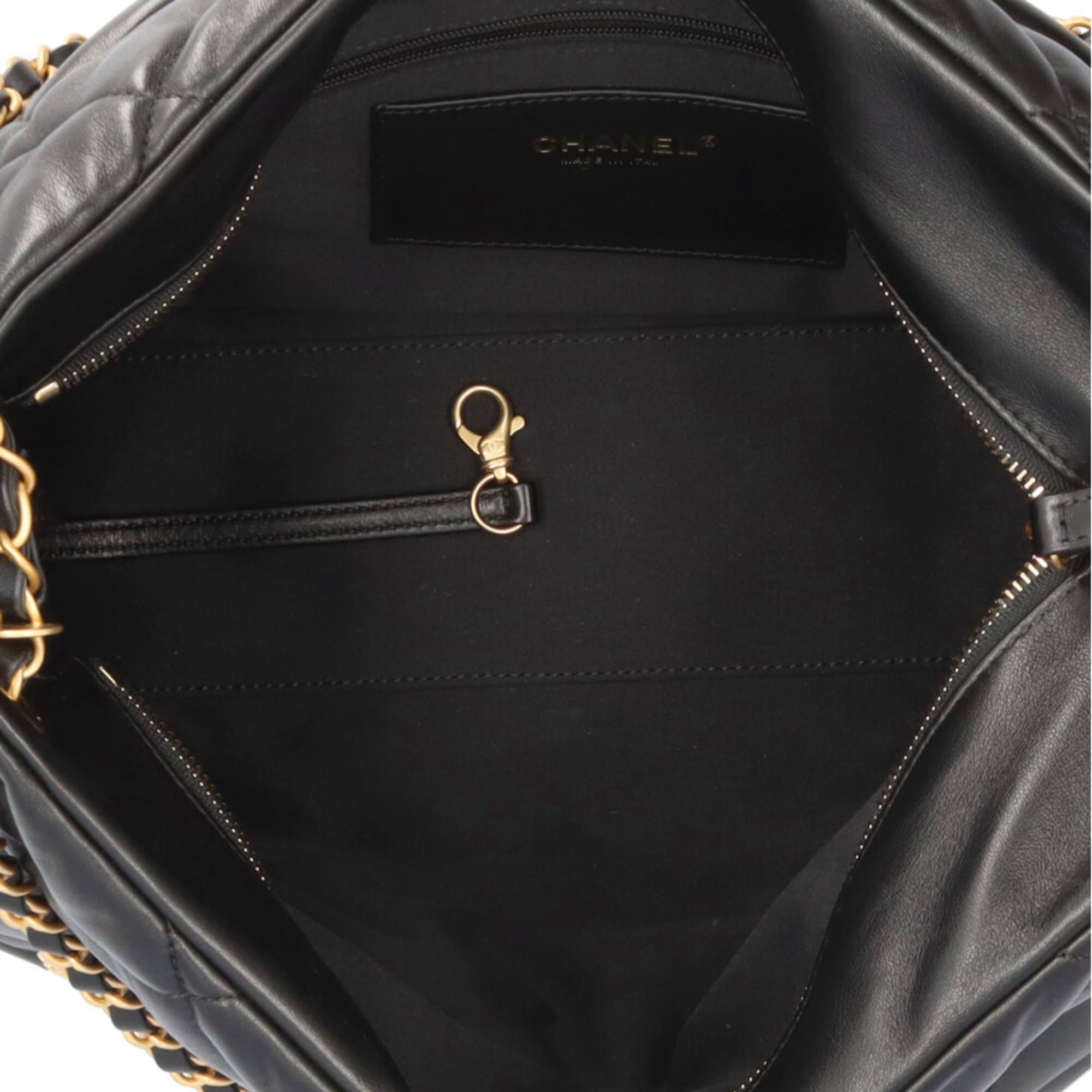 Chanel Black Leather Shopping Bag Shoulder Bag (Pre-Owned)