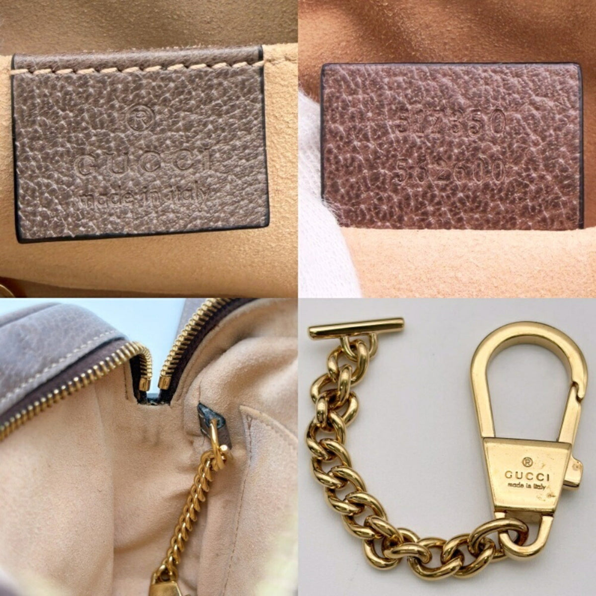 Gucci Sherry Line Beige Brown Gg Supreme Leather Shoulder Bag (Pre-Owned)