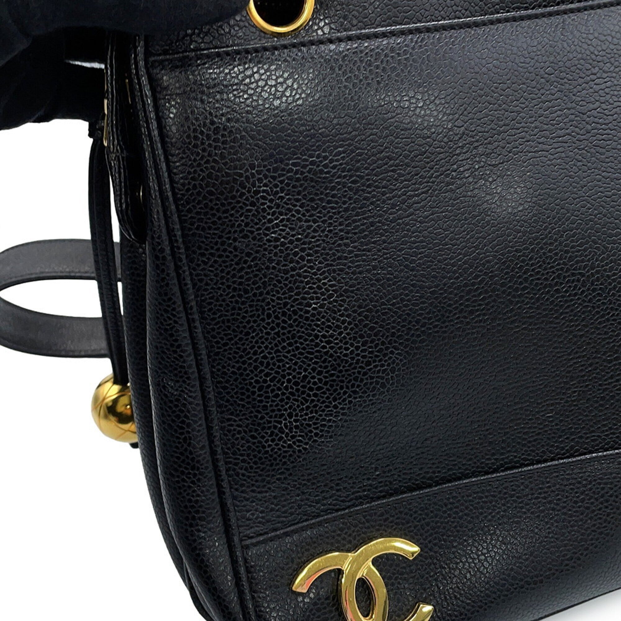 Chanel Black Grained Calfskin Tote Bag (Pre-Owned)