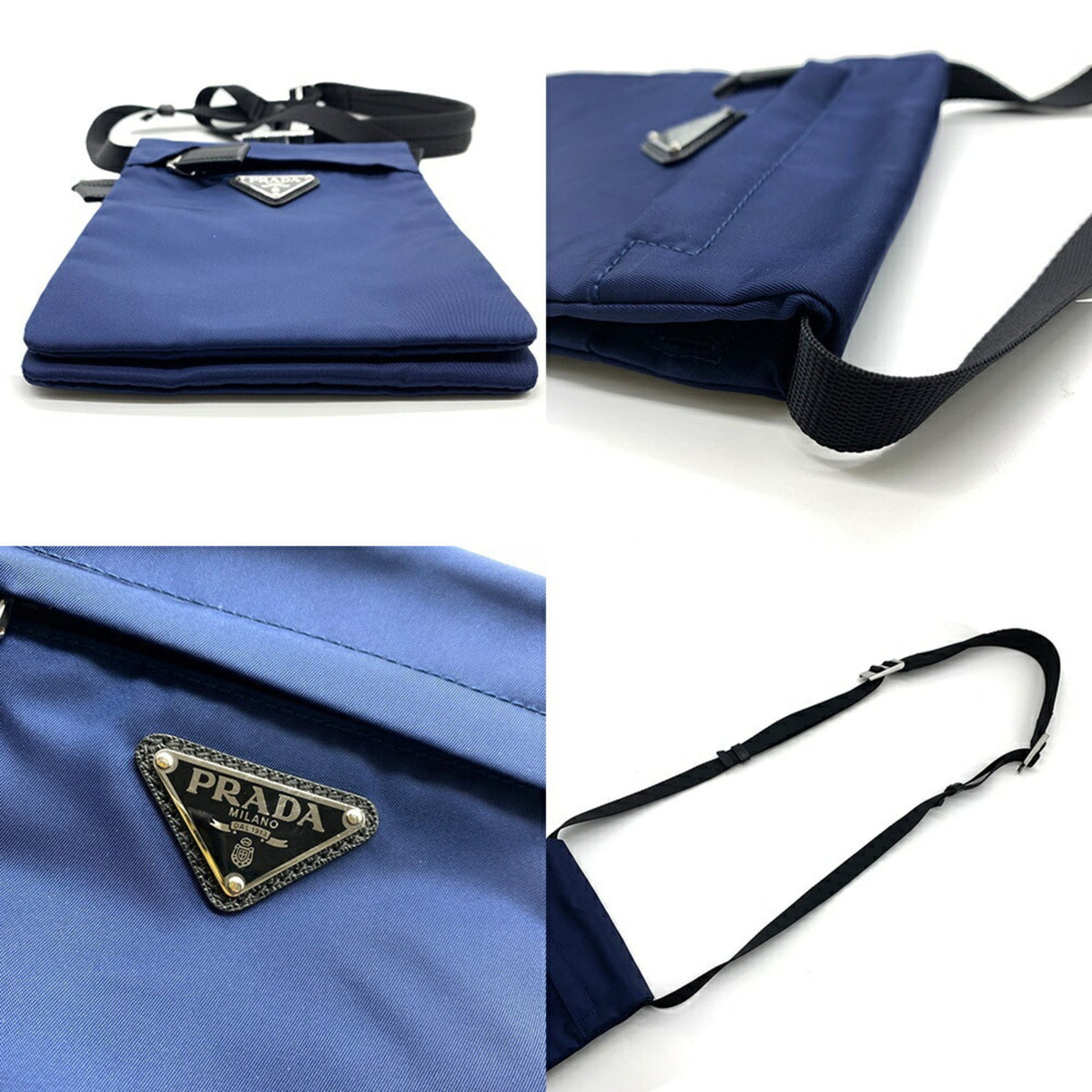 Prada Blue Nylon Shoulder Bag (Pre-Owned)