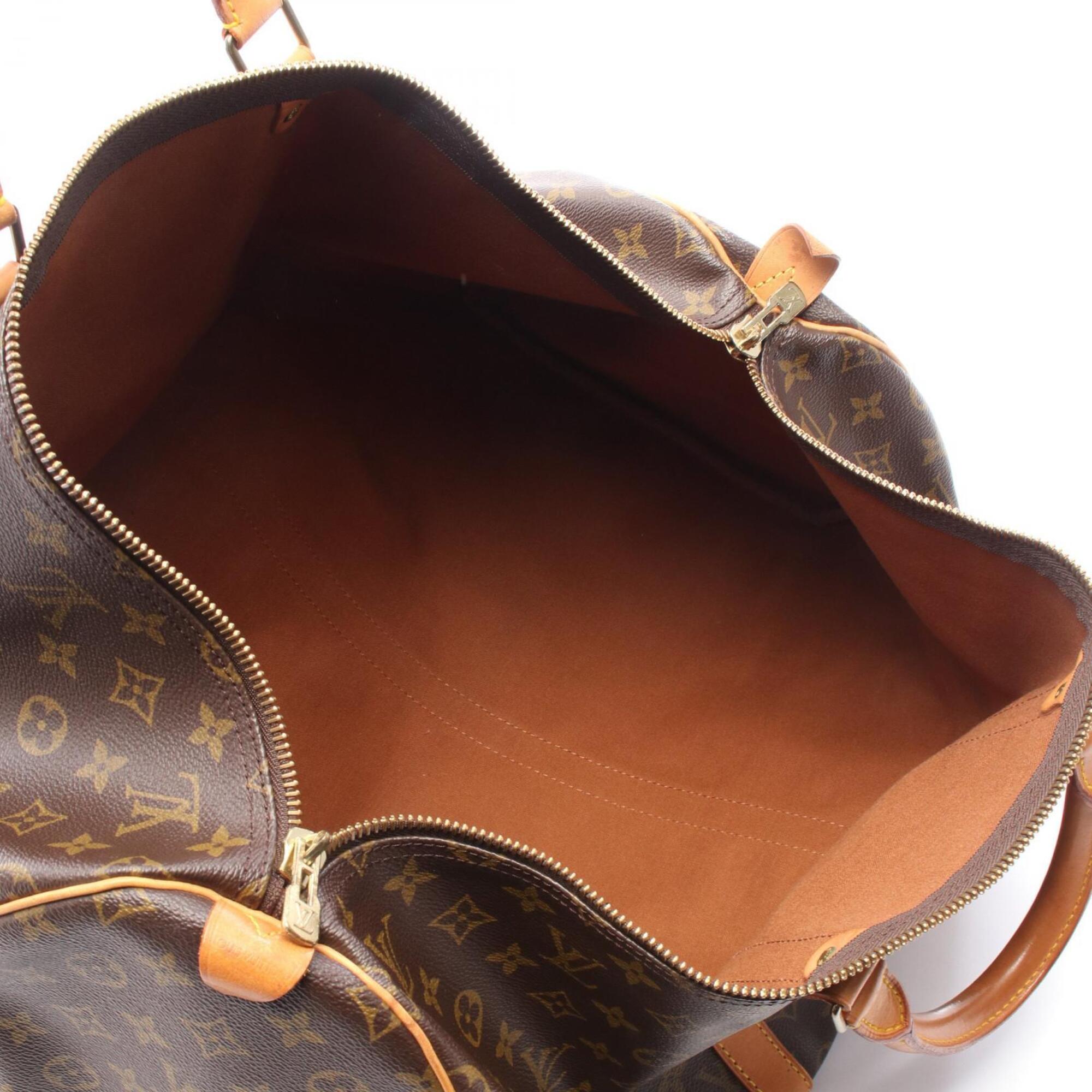 Louis Vuitton Monogram Brown Coated Canvas Leather Boston Bag (Pre-Owned)