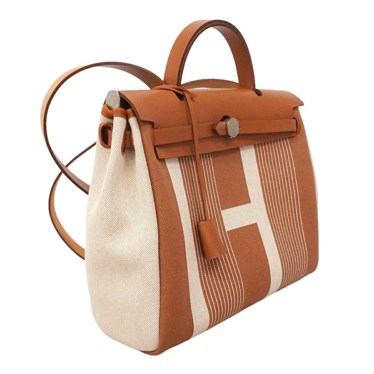 Hermes Natural Toile H Handbag (Pre-Owned)