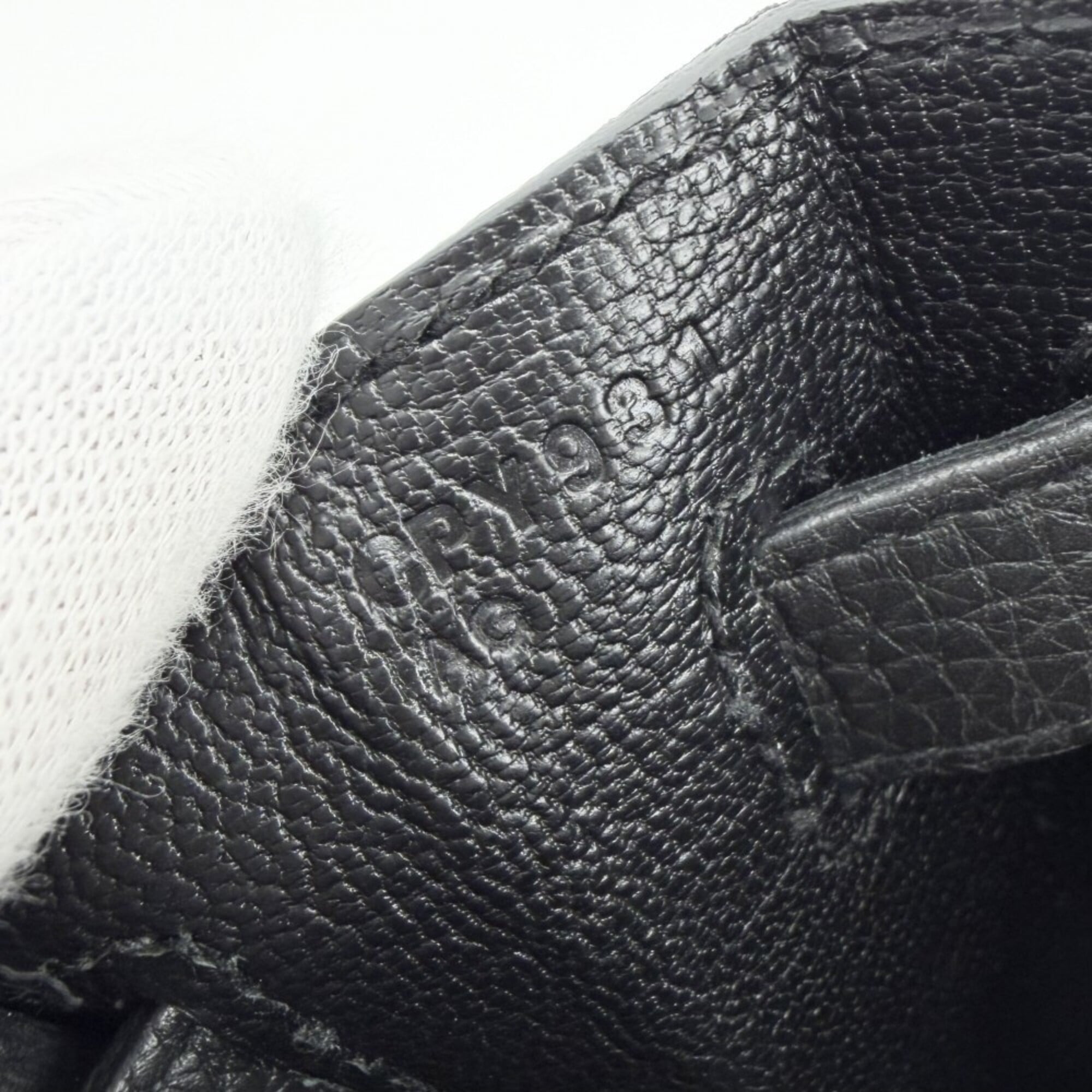 Hermes Black Leather Handbag Shoulder Bag (Pre-Owned)