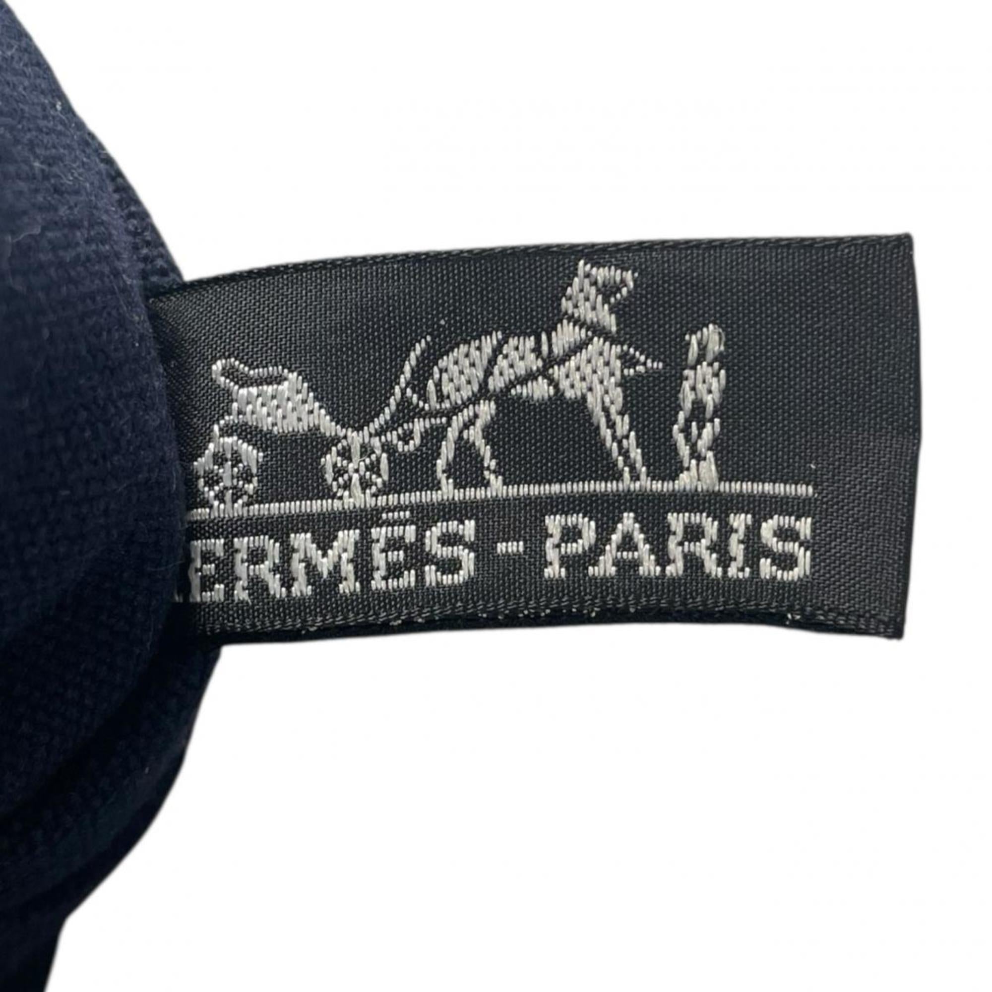 Hermes Navy Canvas Handbag Tote Bag (Pre-Owned)