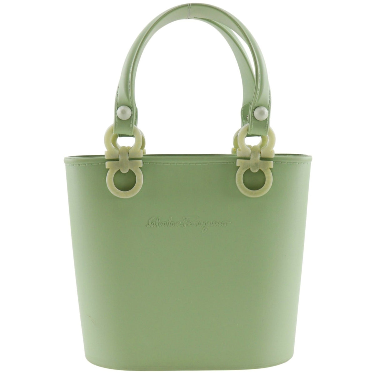 Salvatore Ferragamo Green Rubber Handbag (Pre-Owned)