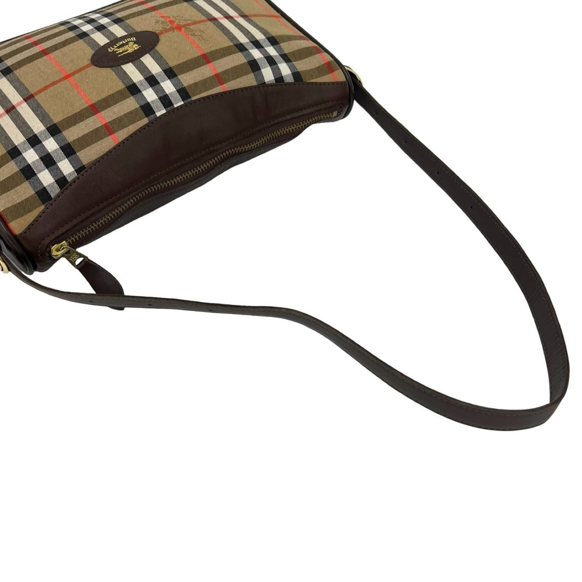 Burberry Beige Brown Canvas Leather Shoulder Bag (Pre-Owned)