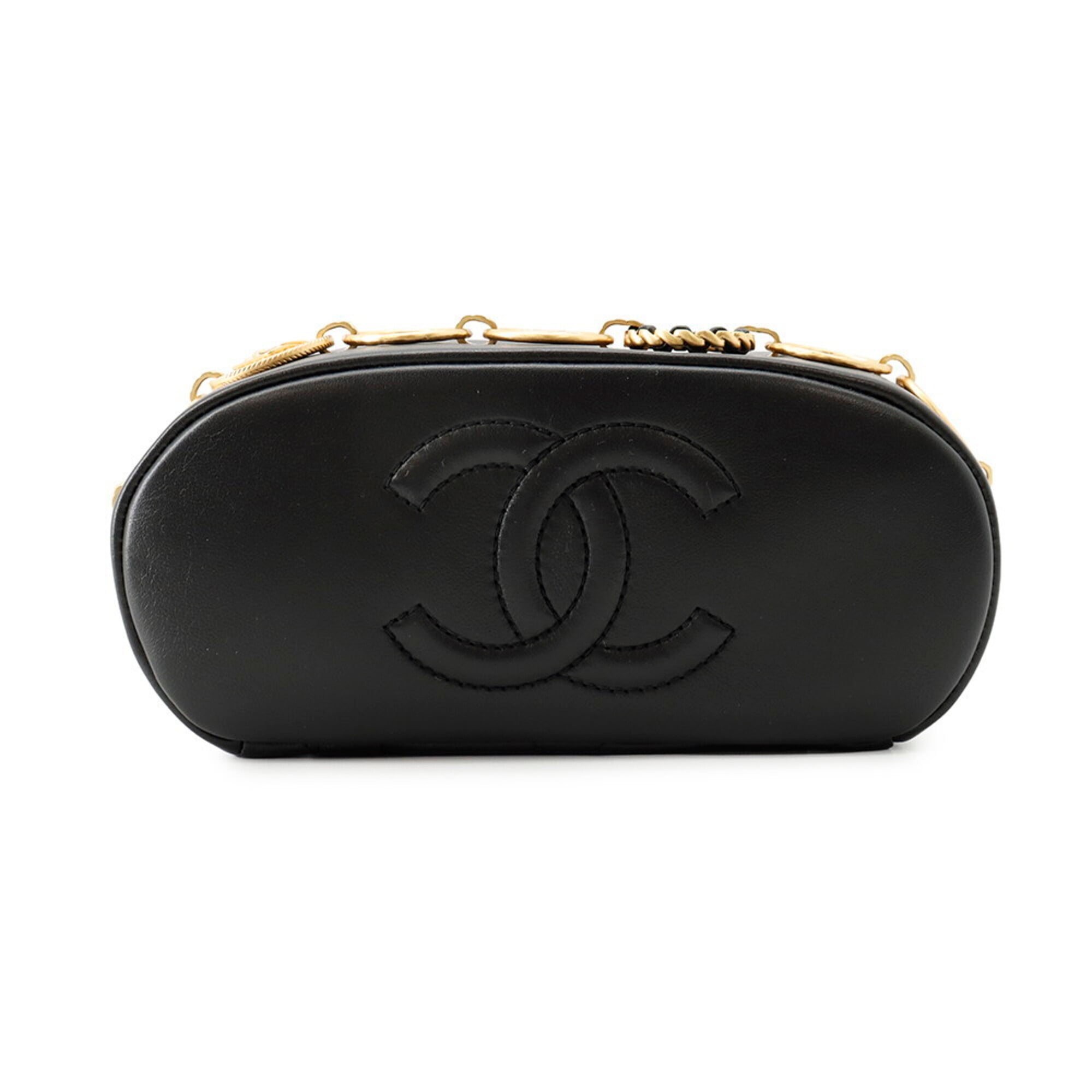 Chanel Black Leather Backpack Handbag (Pre-Owned)