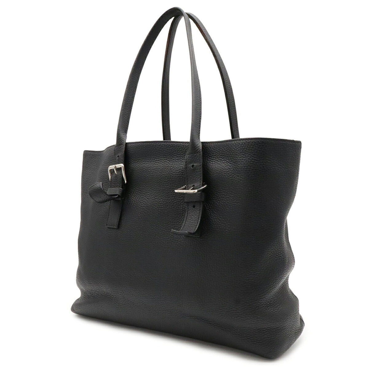 Louis Vuitton Black Noir Leather Shoulder Bag Tote Bag (Pre-Owned)