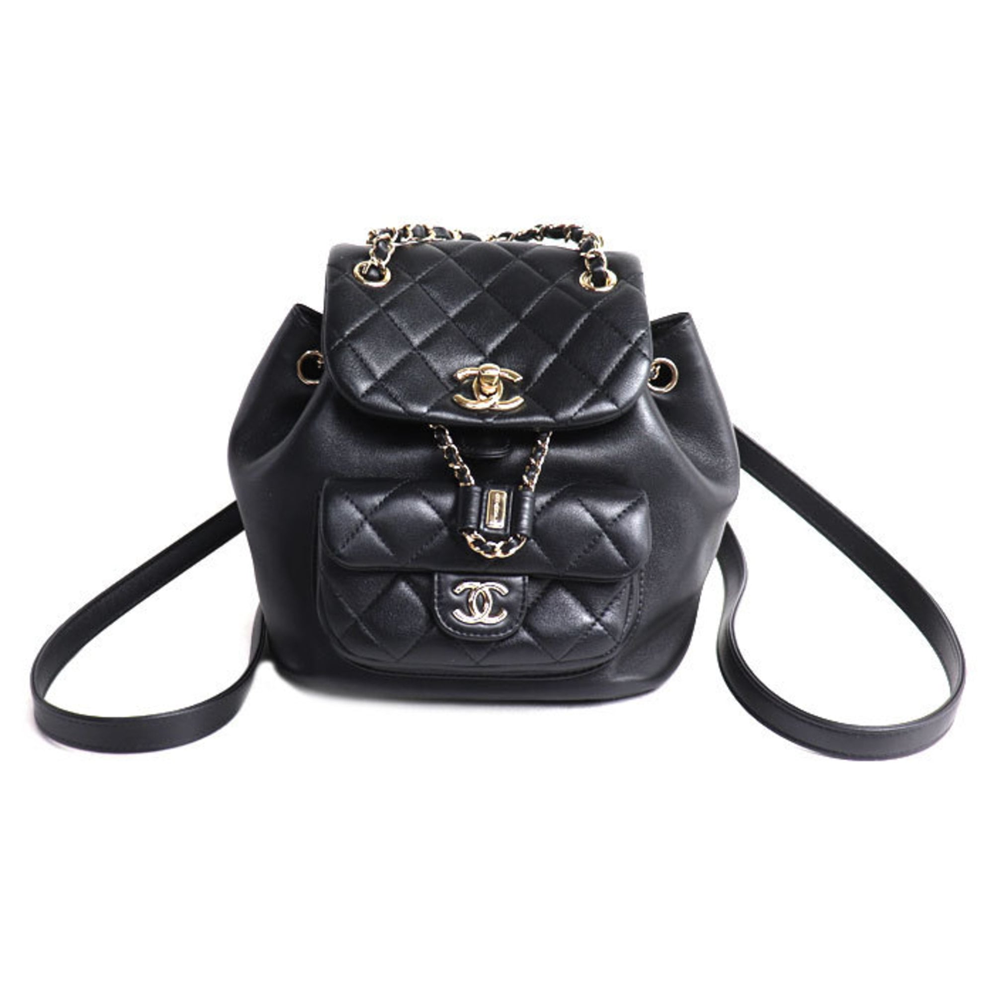 Chanel Black Leather Backpack (Pre-Owned)