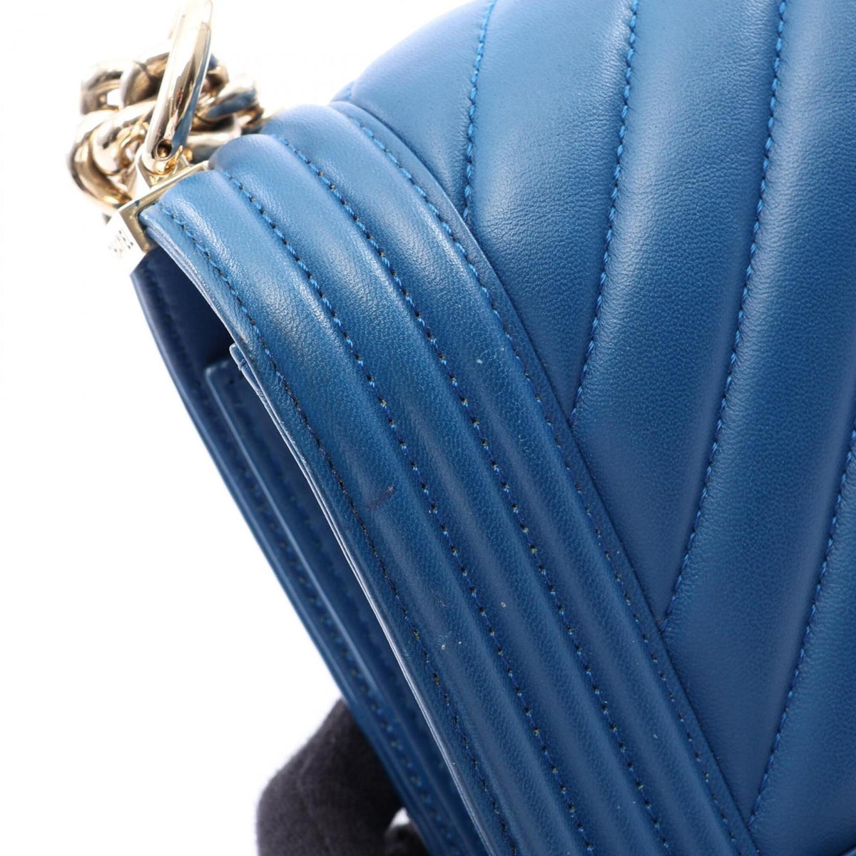 Chanel Blue Leather Handbag Shoulder Bag (Pre-Owned)