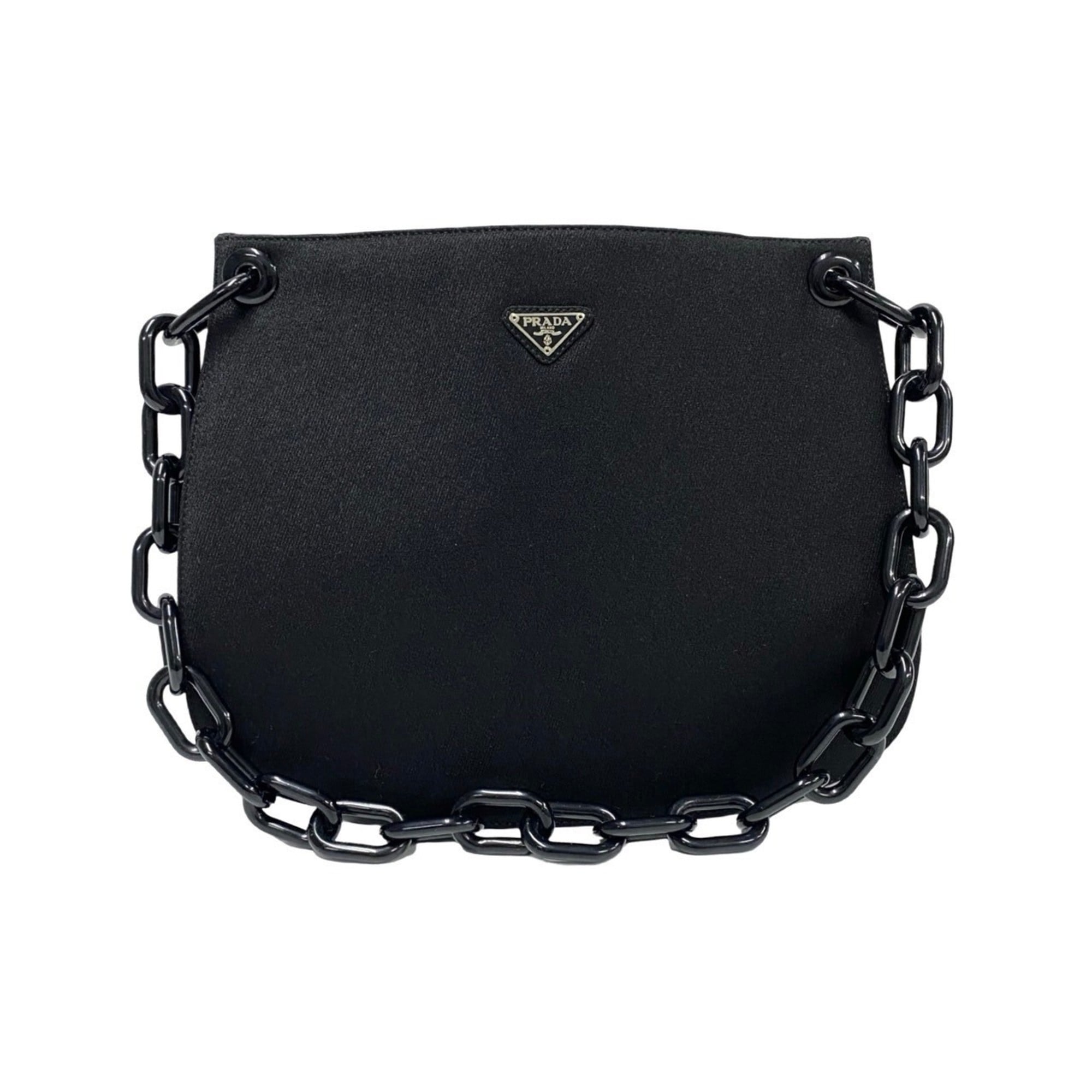 Prada Black Canvas Plastic Shoulder Bag (Pre-Owned)